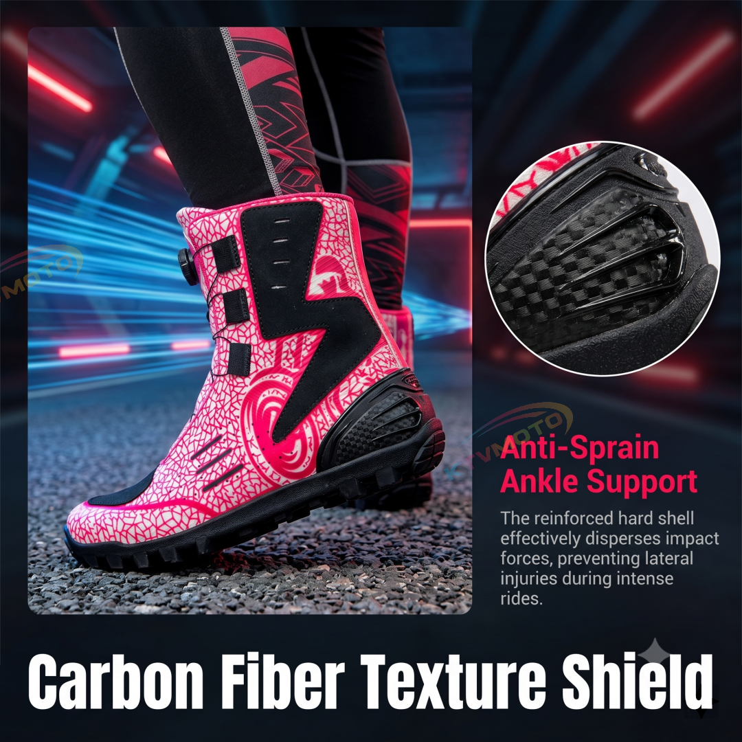 Distinctive Outdoor Motorcycle Boots with Crushed-Stone Texture-K106