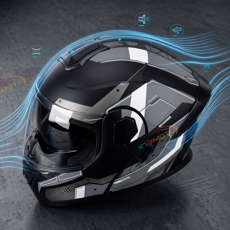 Dual-lens flip-up motorcycle helmet-I95