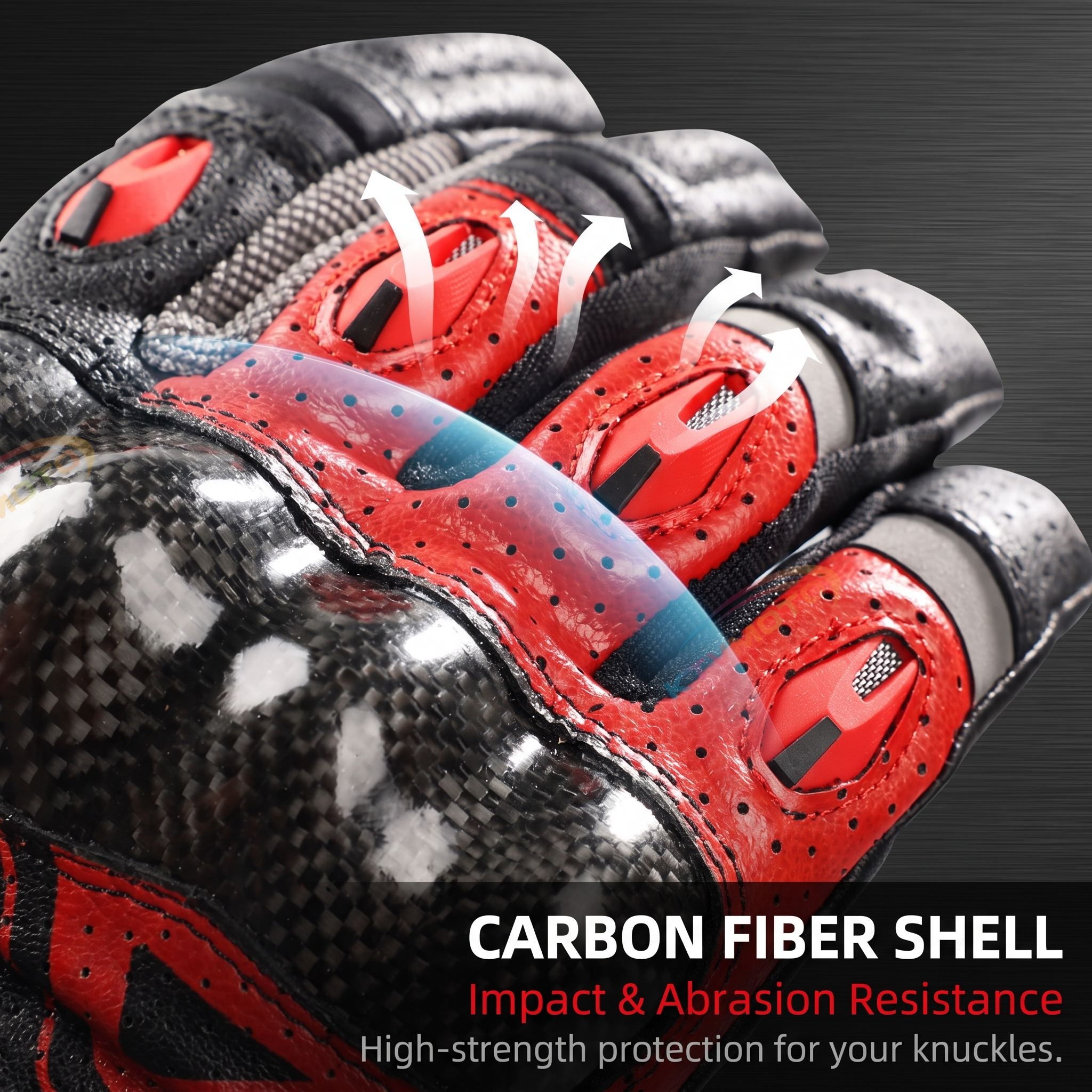 Motorcycle riding gloves made of carbon fiber and sheepskin-G77