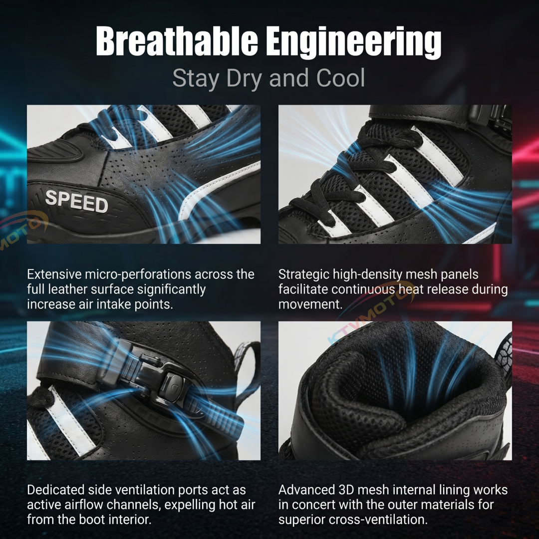 Motorcycle racing boots with crash and fall protection-K93