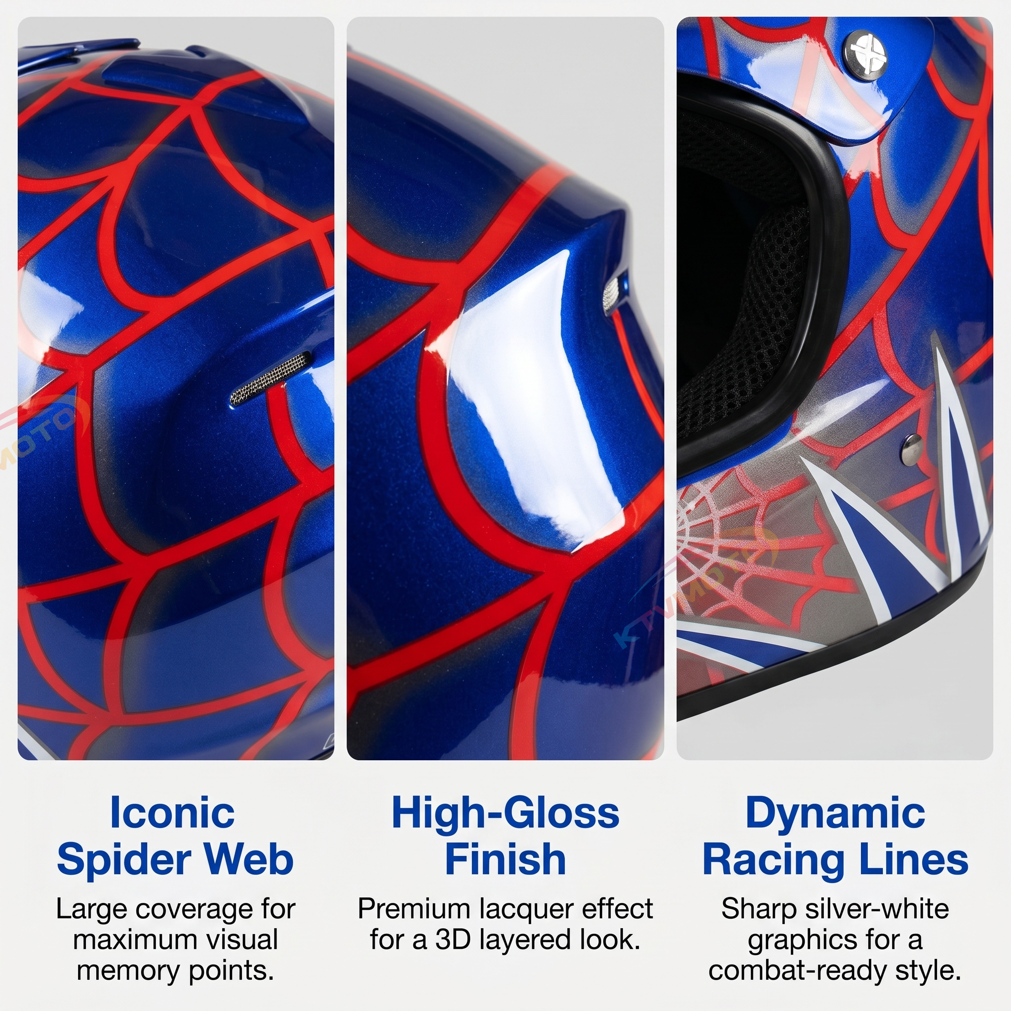 Spiderweb Off-Road Motorcycle Full-Face Helmet-I108