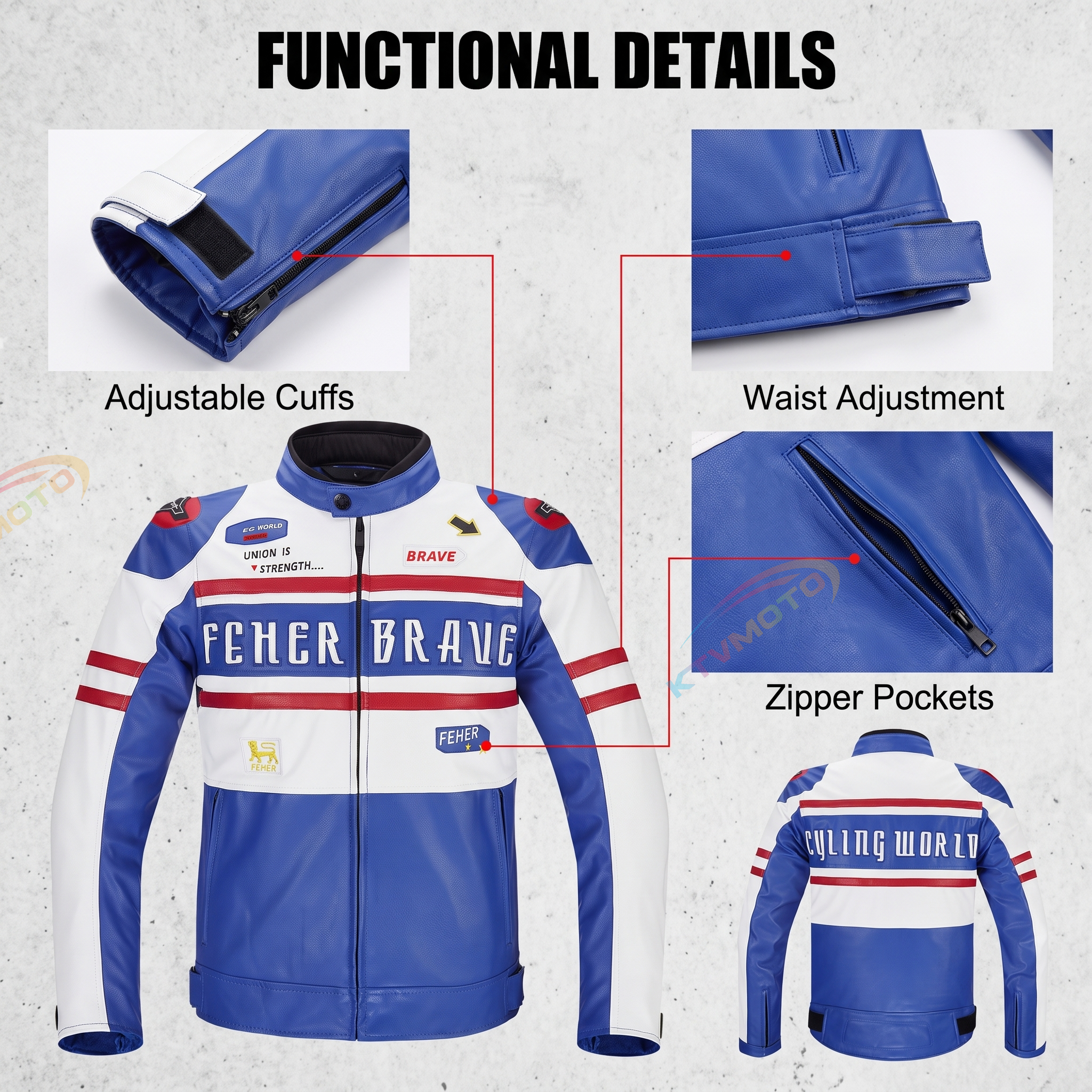CE Motorcycle riding clothes and leather jacket-J71