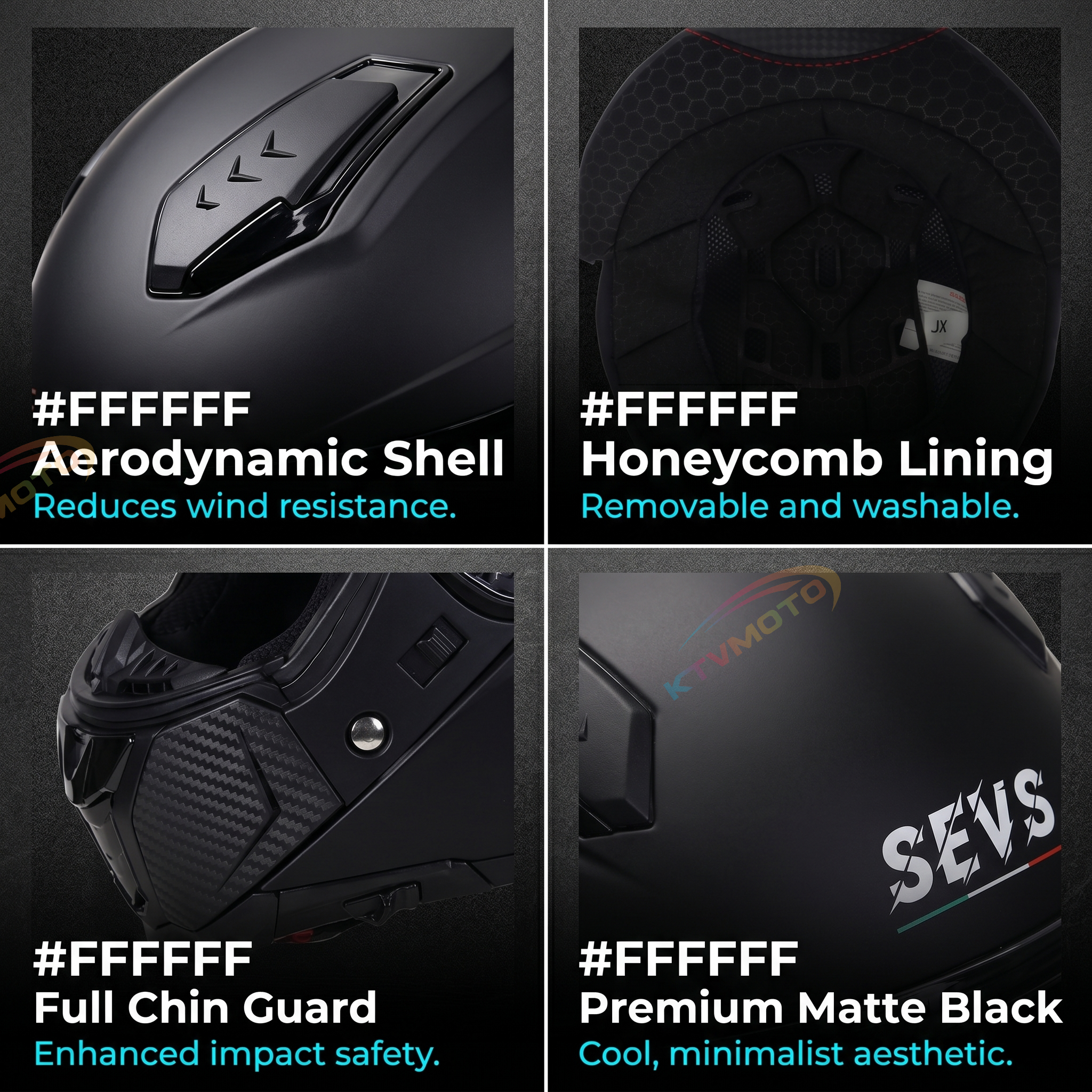 Flip-Up Modular Motorcycle Helmet — Dual Visors-I88
