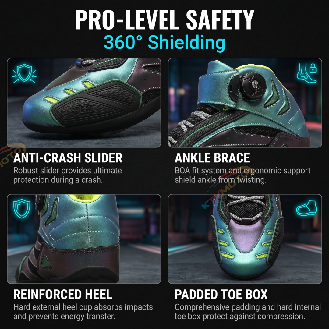 Motorcycle Off-Road Boots with Laser Gradient Finish-K105