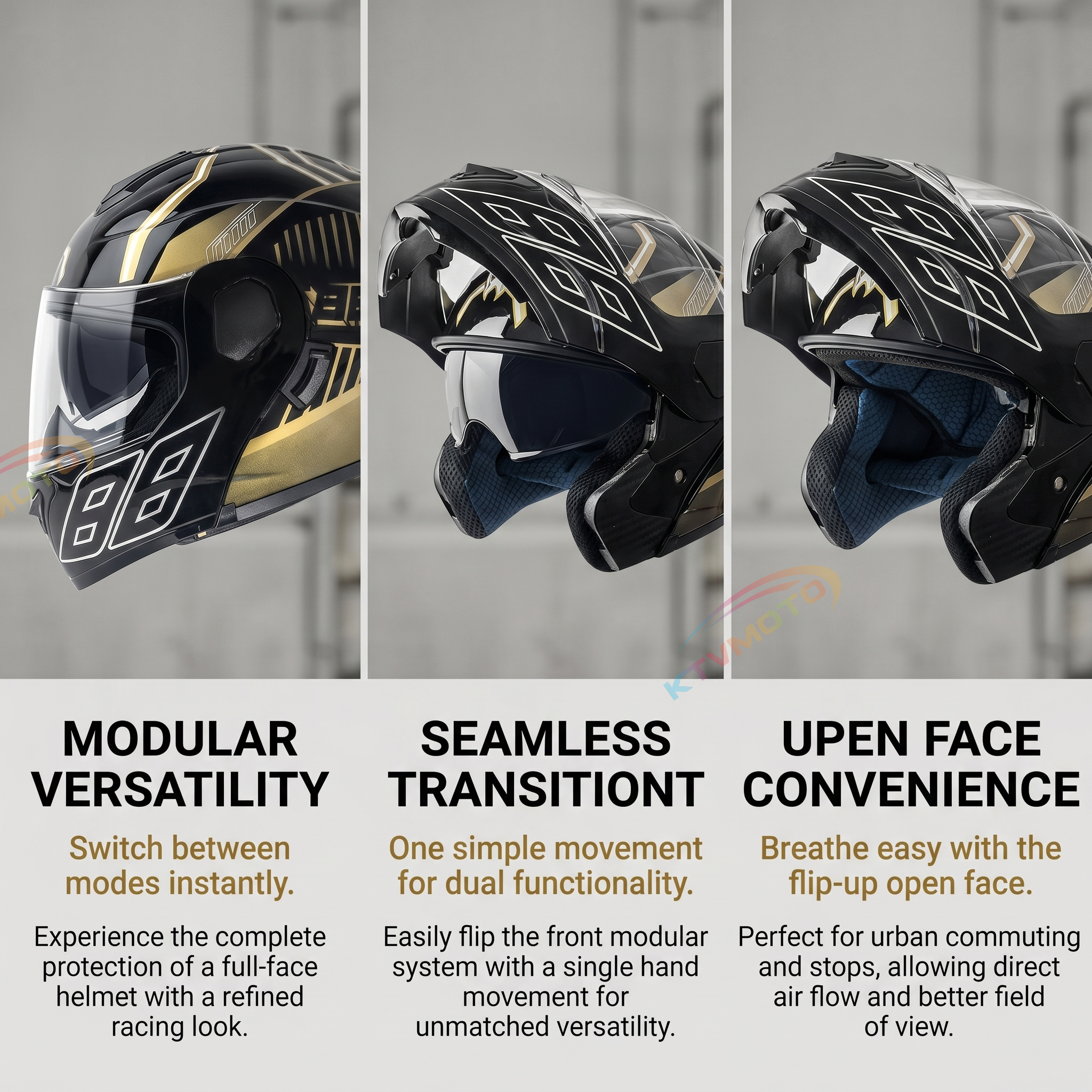 Modular Motorcycle Helmet with Dual Visor-I120