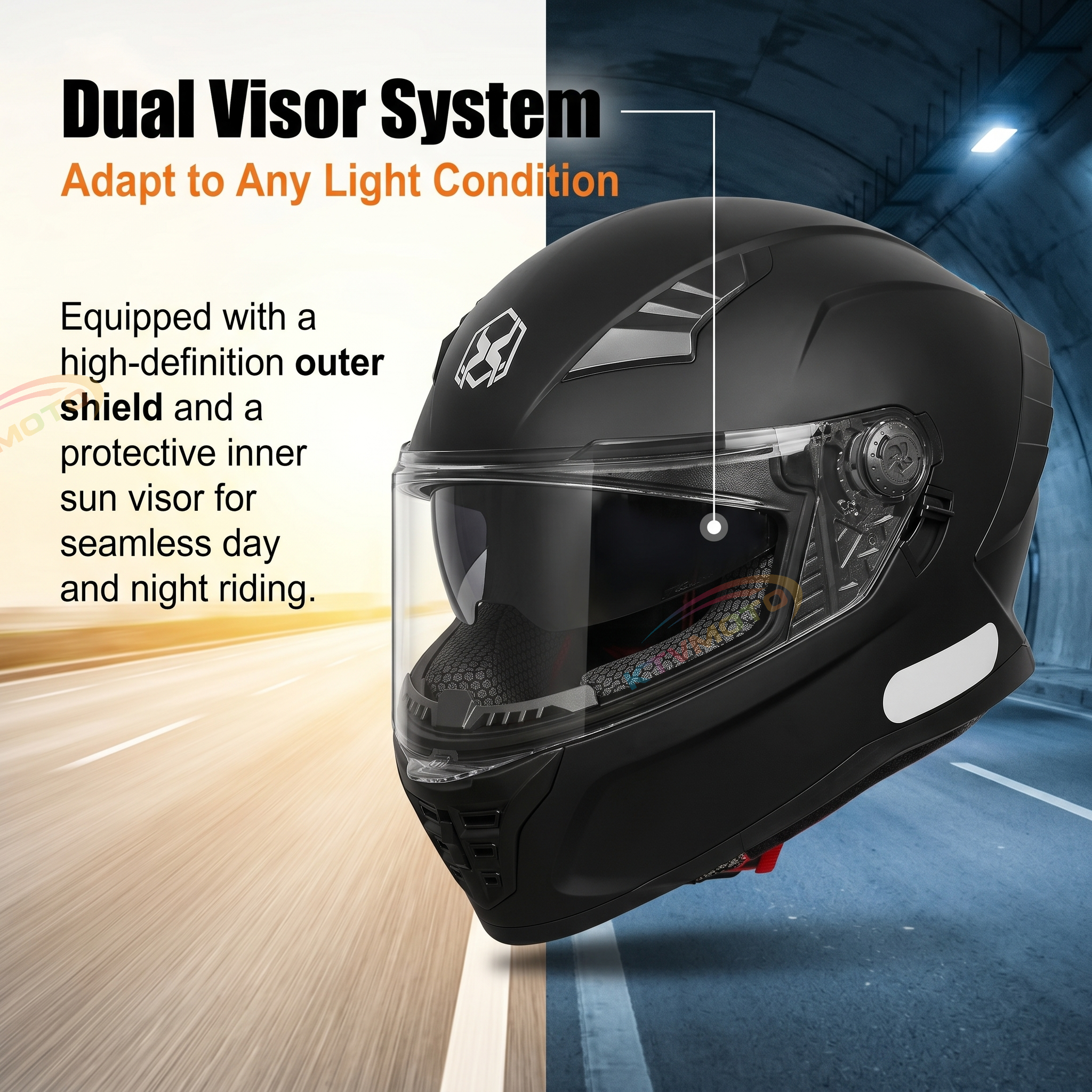 DOT certified motorcycle full-face helmet-I125