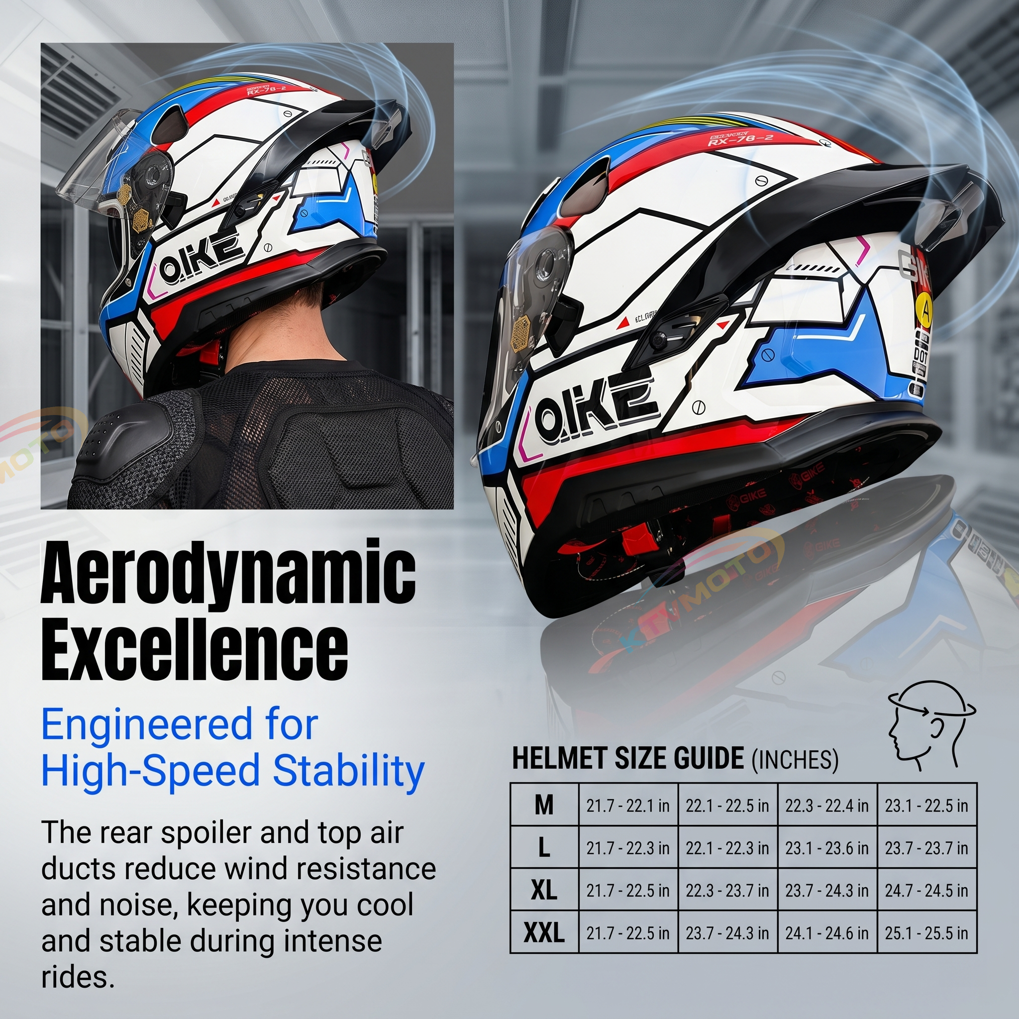 Cool Dual-Lens Full-Face Motorcycle Helmet-I110