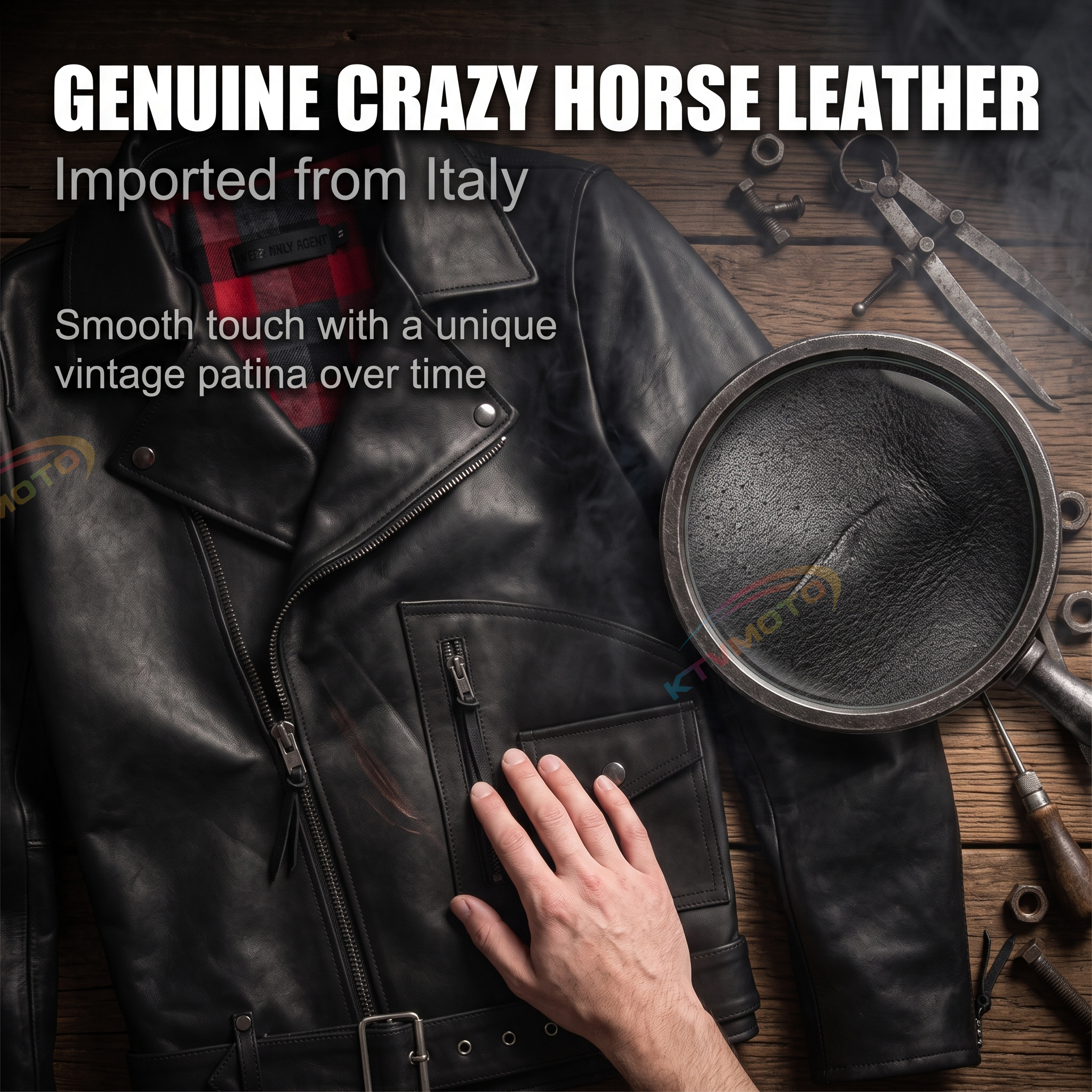 HARLEY ANGEL motorcycle genuine cowhide leather jacket-A27