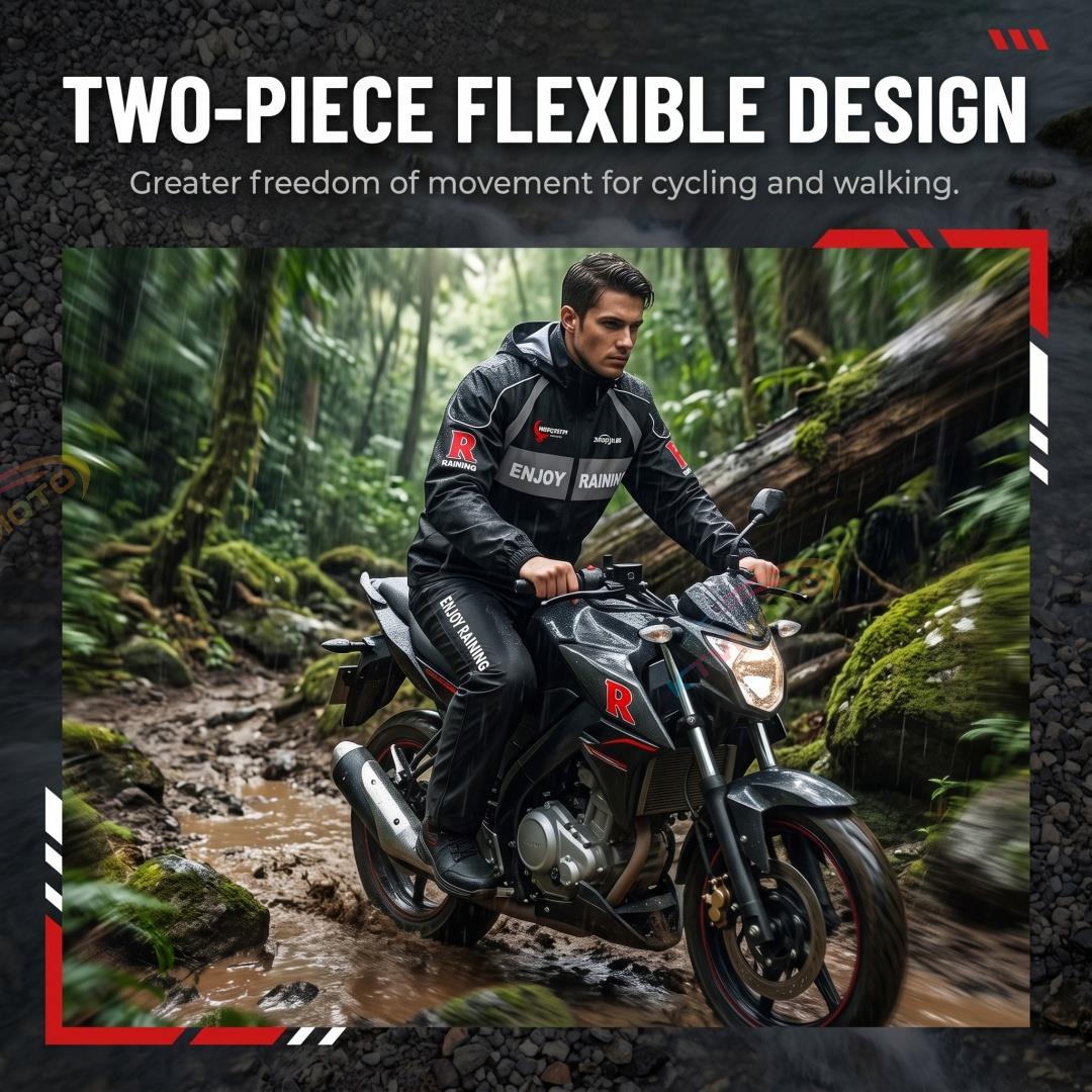 Two-piece heavy-duty motorcycle rain suit-C13