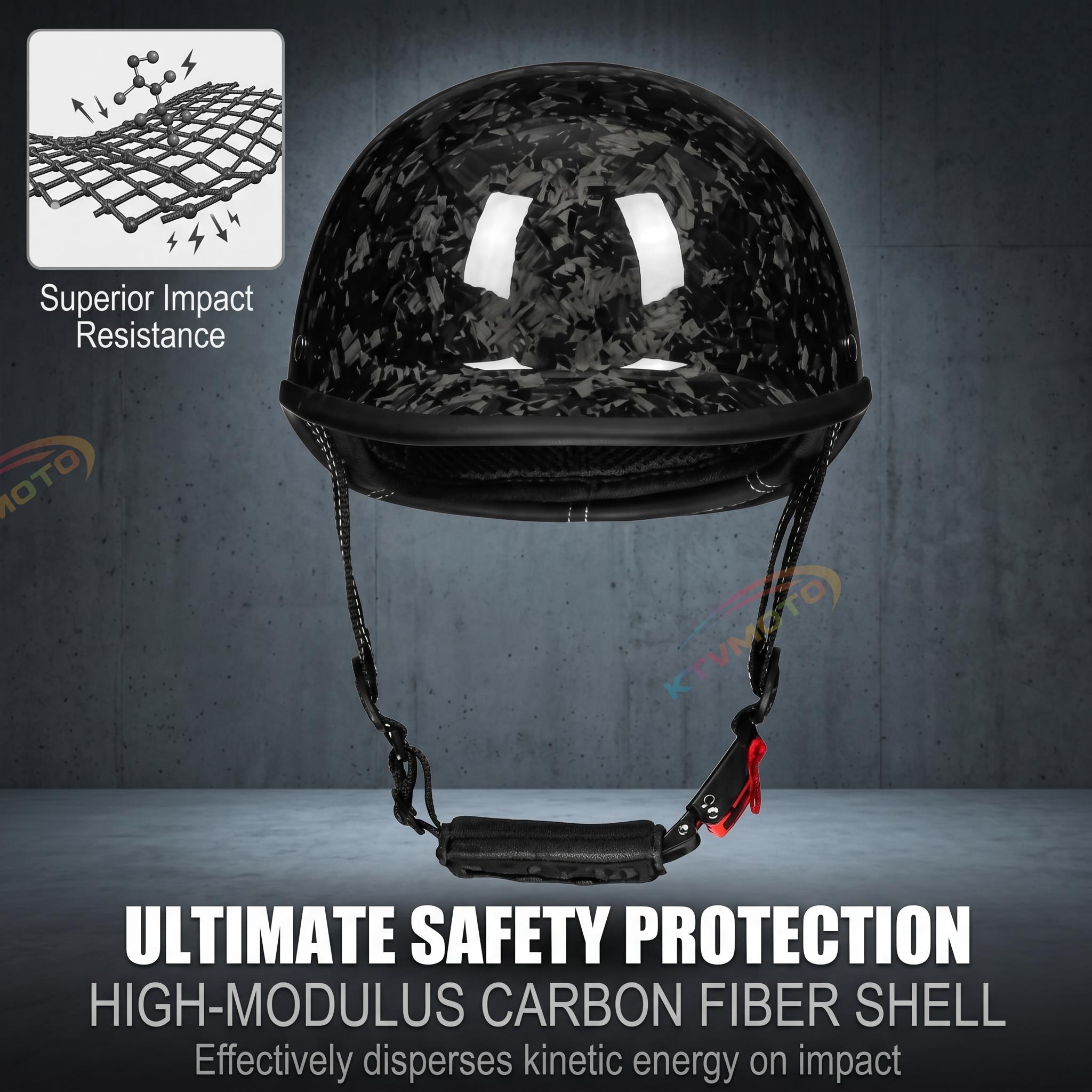 Carbon fiber motorcycle half-helmet cruiser helmet-I52