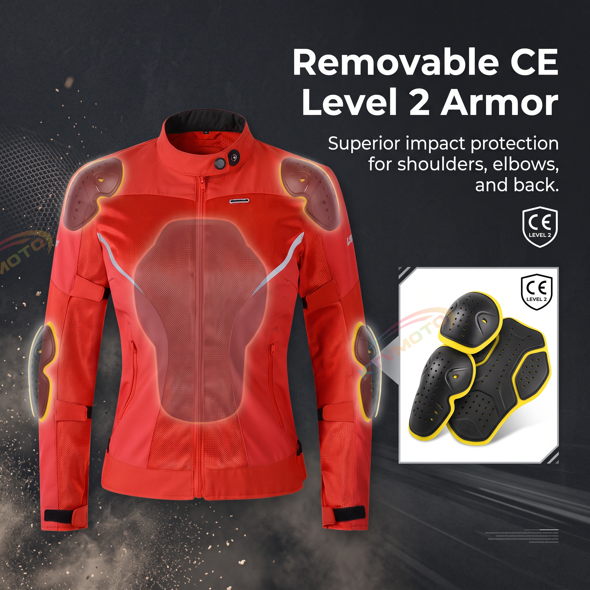 Women's motorcycle riding suit with breathable mesh（CE2）-J81