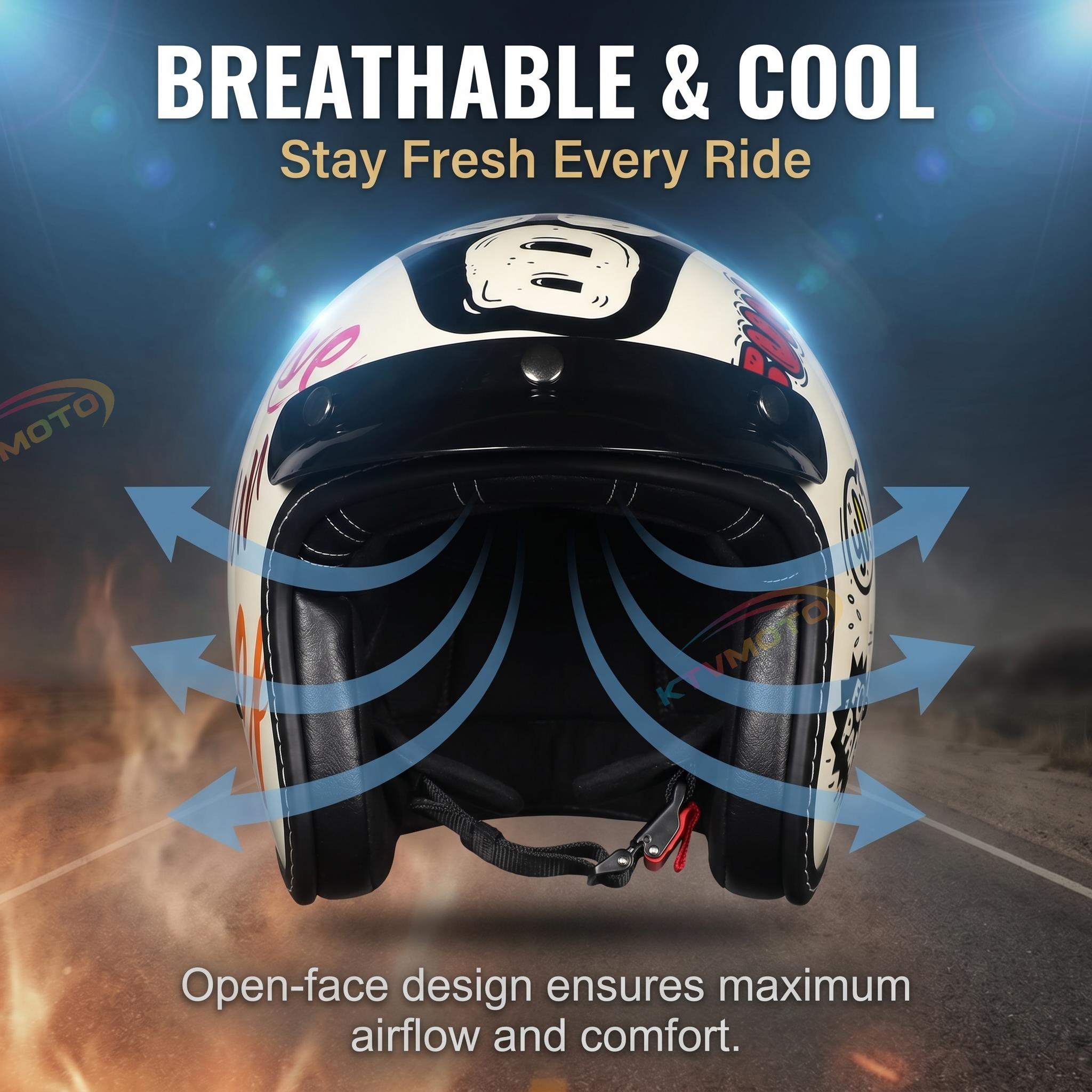Open-face motorcycle helmet with sun visor-I21