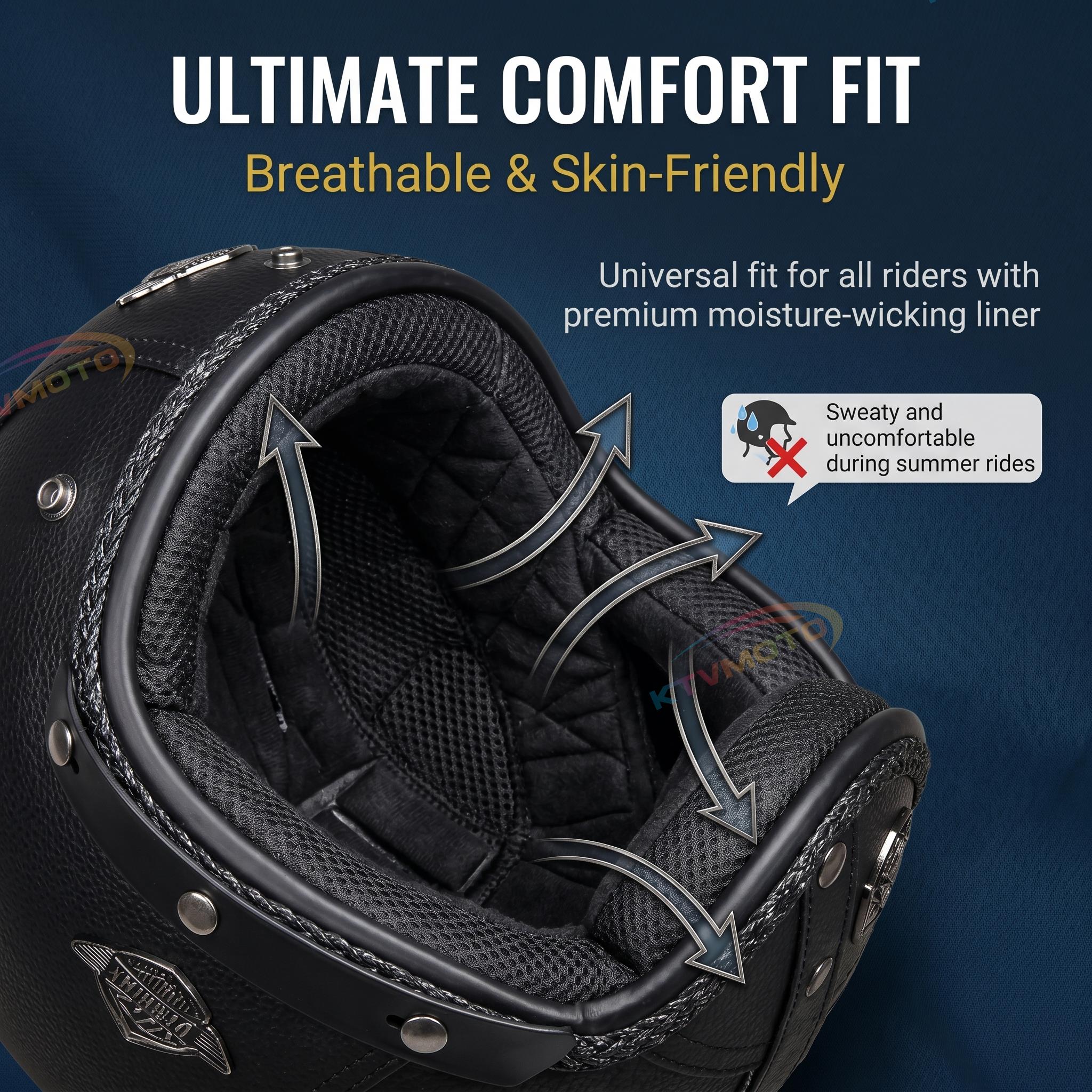 Retro lightweight open-face motorcycle helmet-I26