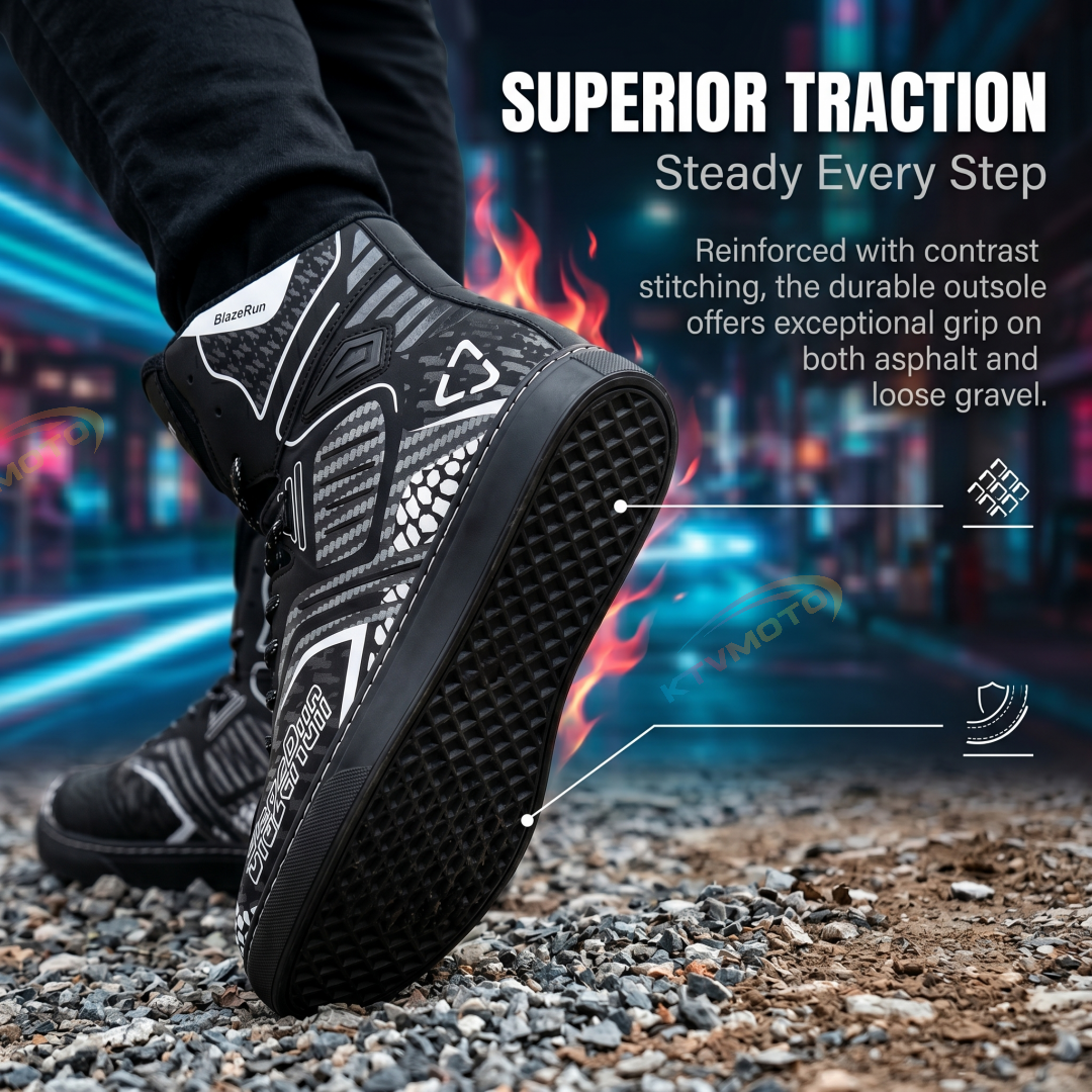 Non-slip rubber-soled sports motorcycle boots-K95