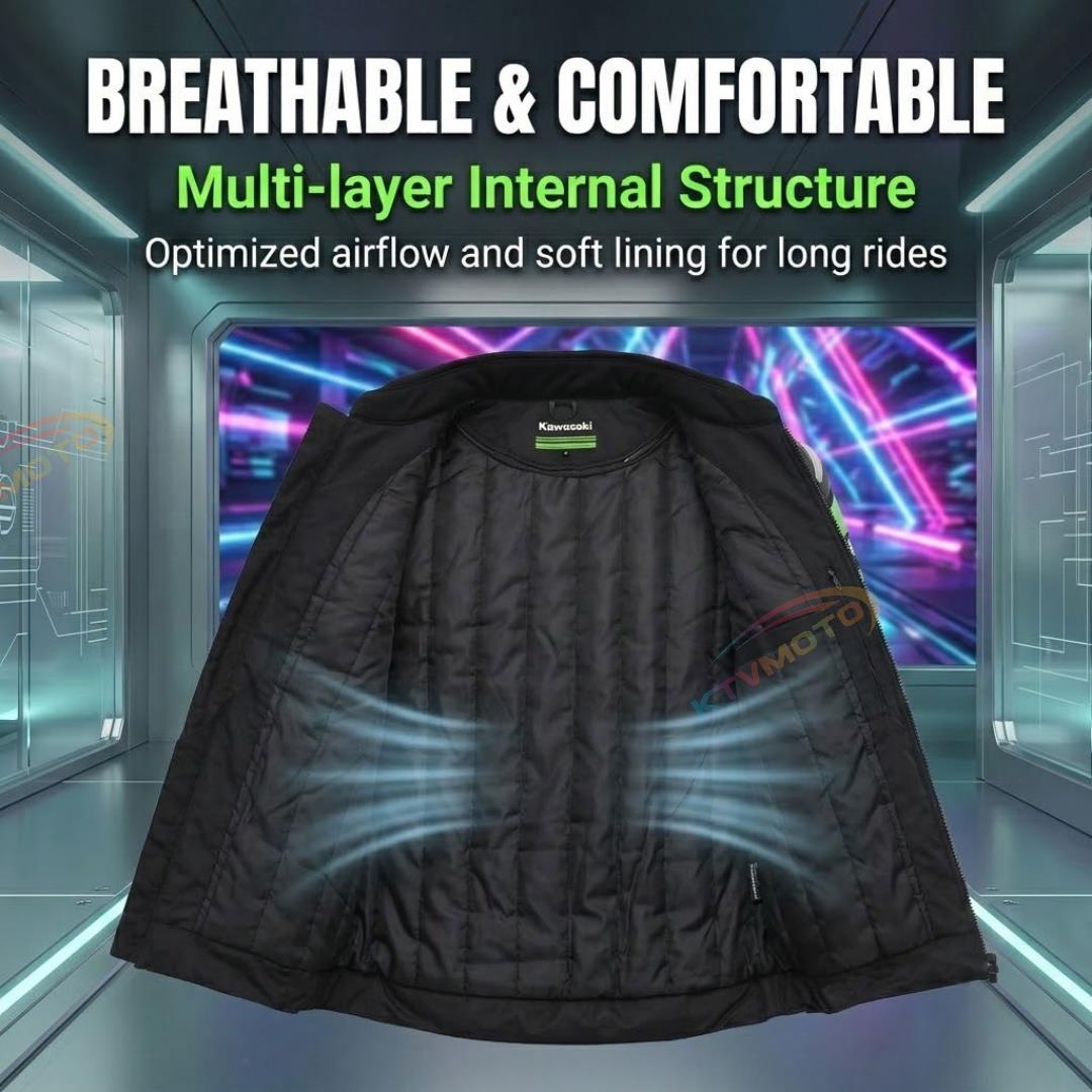 Motorcycle Riding Jacket with Protective Armor-J52