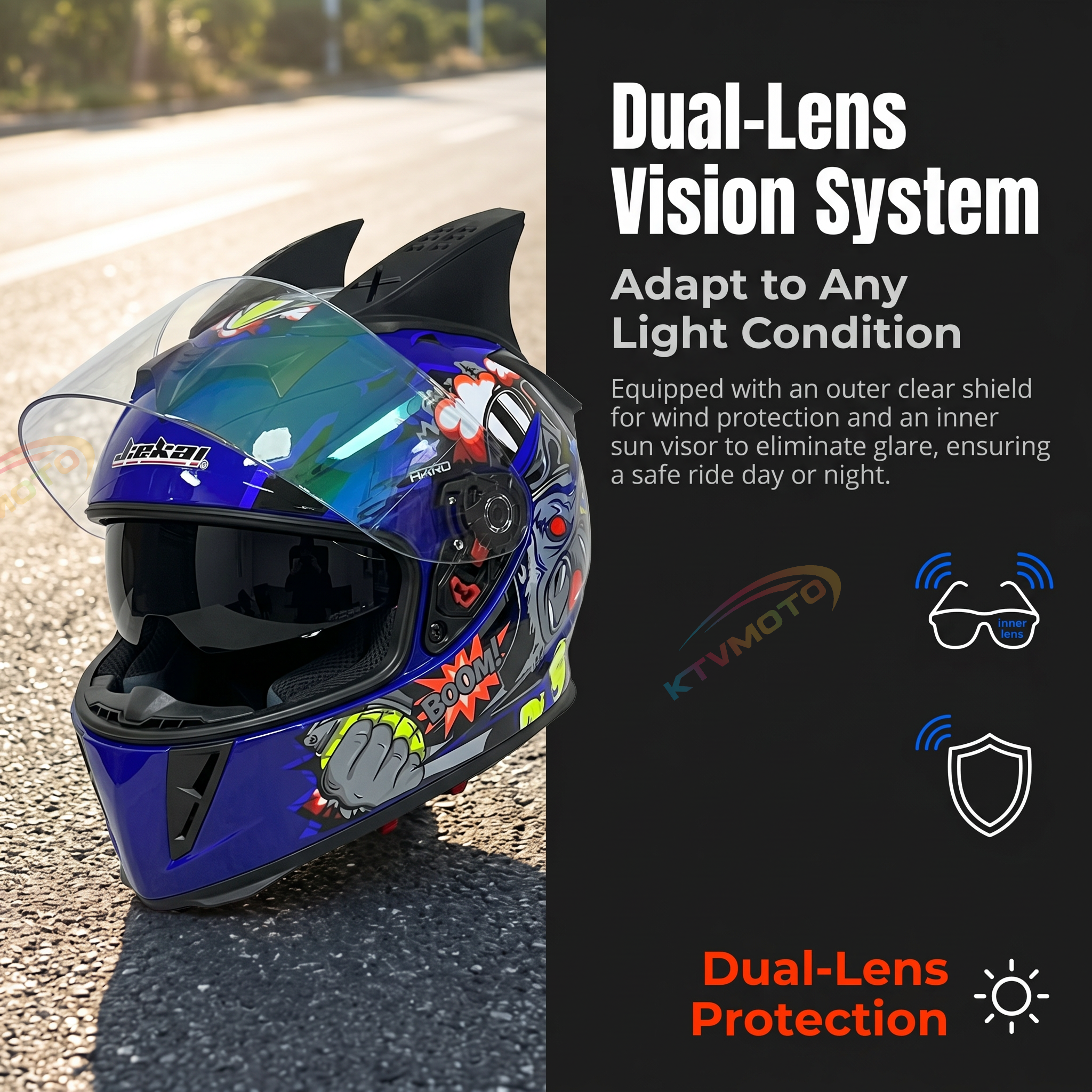 Dual-lens Bluetooth personalized helmet-I68