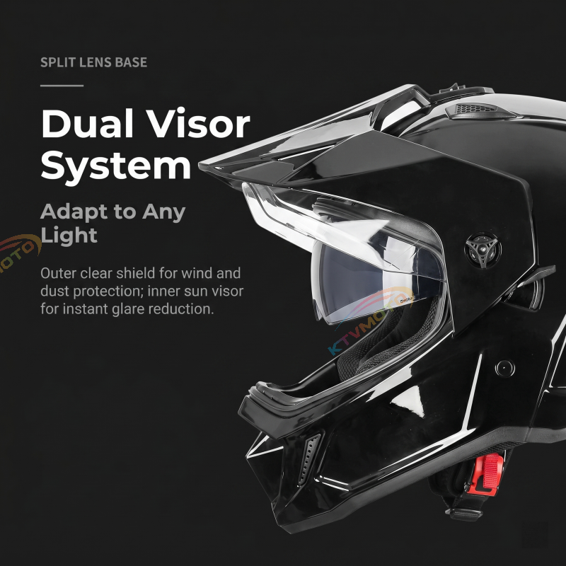 Full-Face Carbon Fiber Adventure Helmet-I107