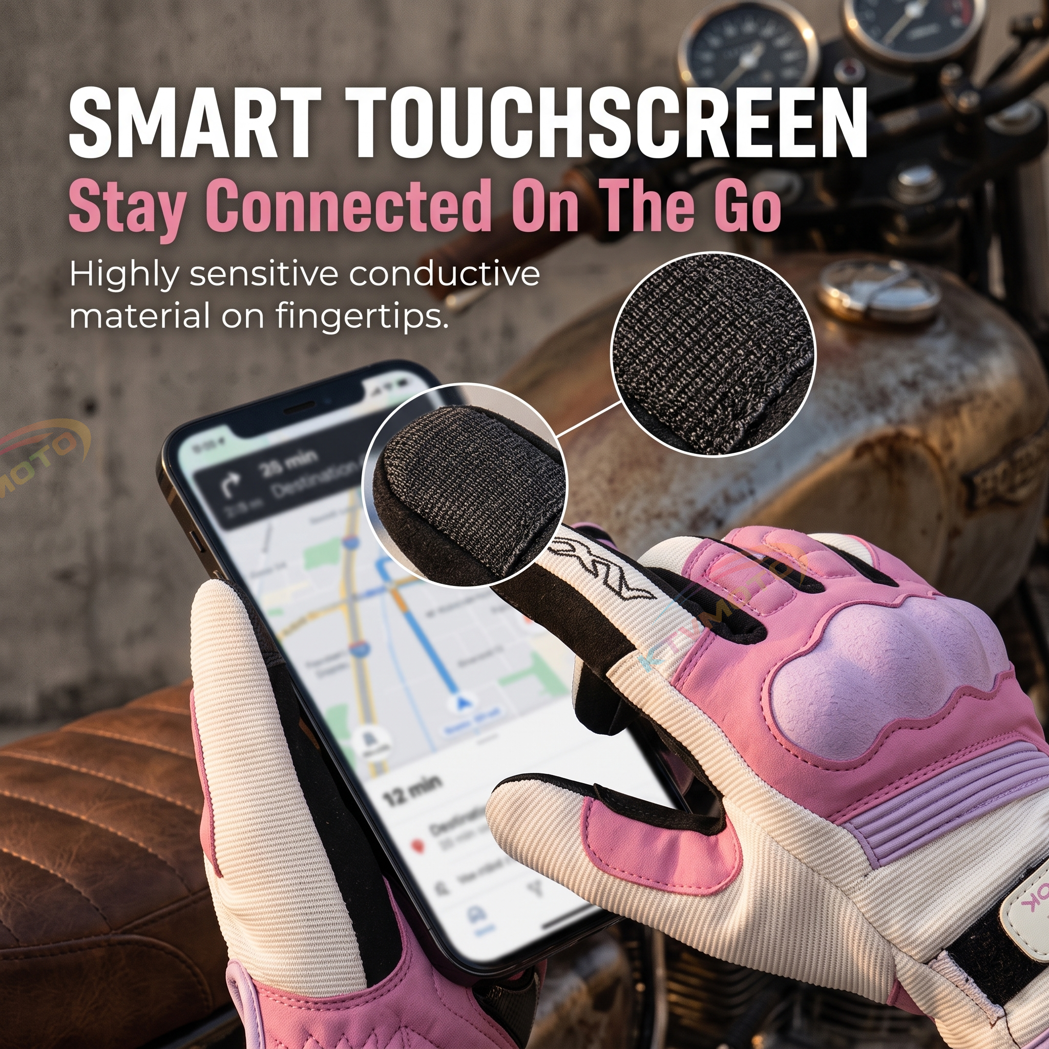 Retro motorcycle glove touchscreen-G75