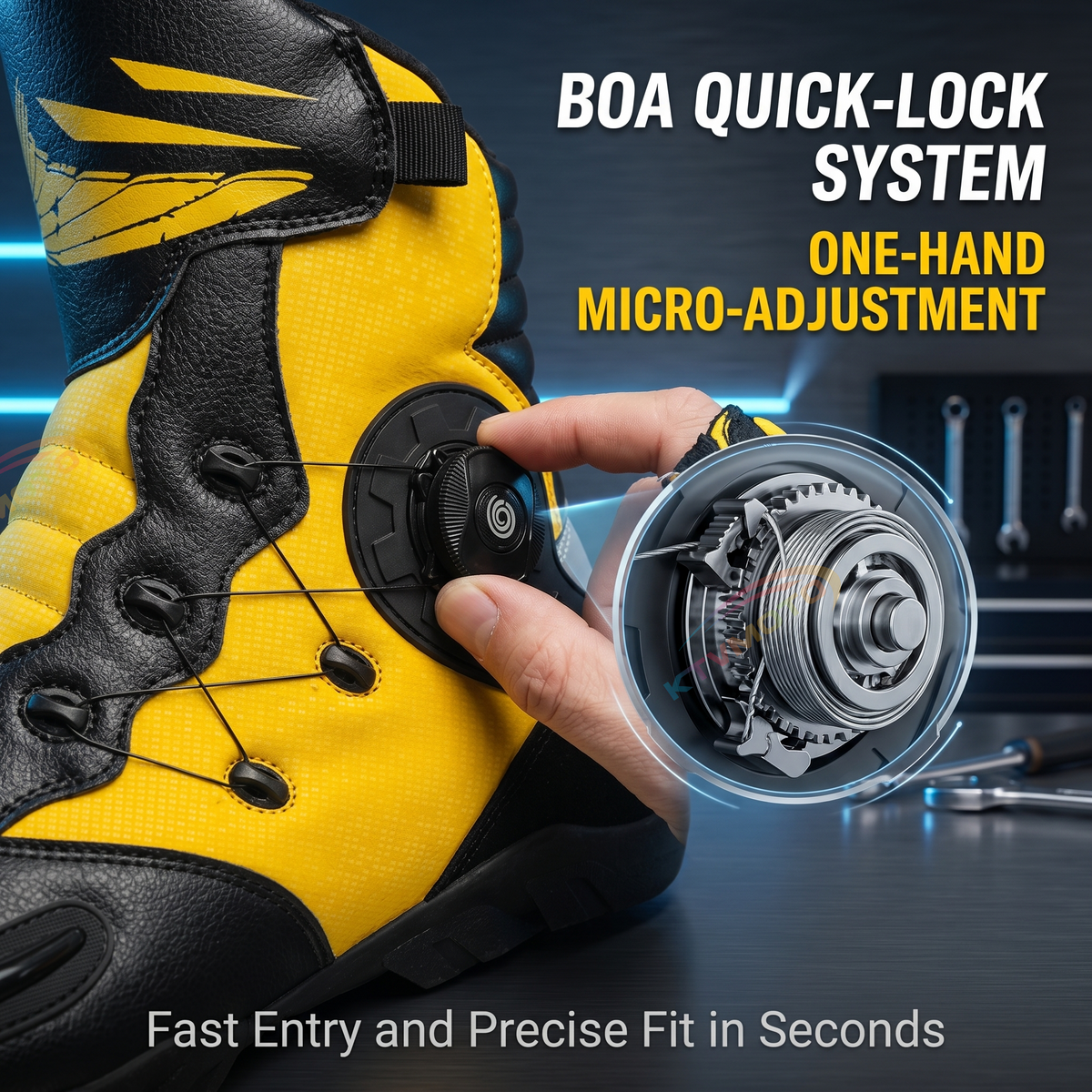 Durable motorcycle riding boots-K163