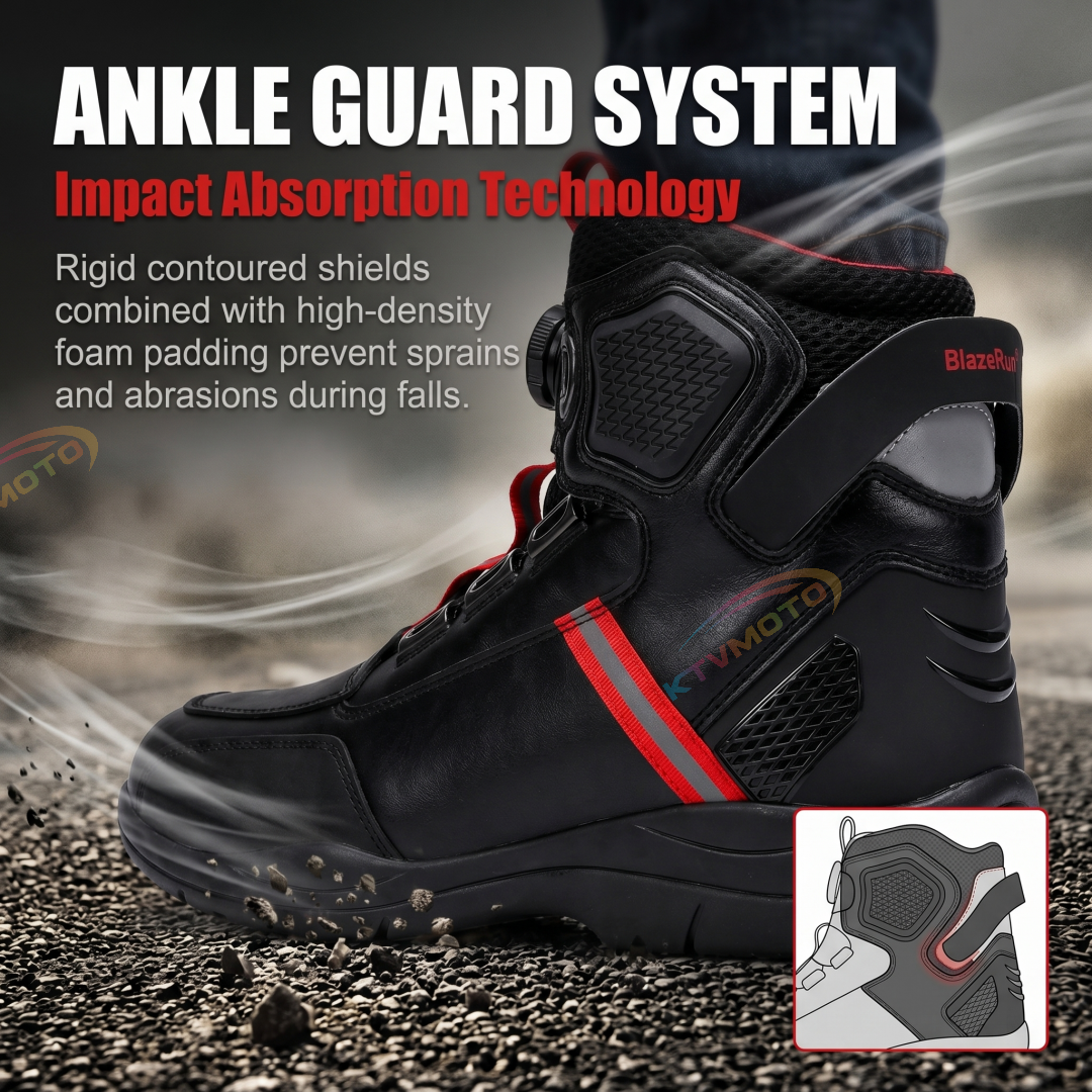 Abrasion-resistant leather motorcycle boots-K87