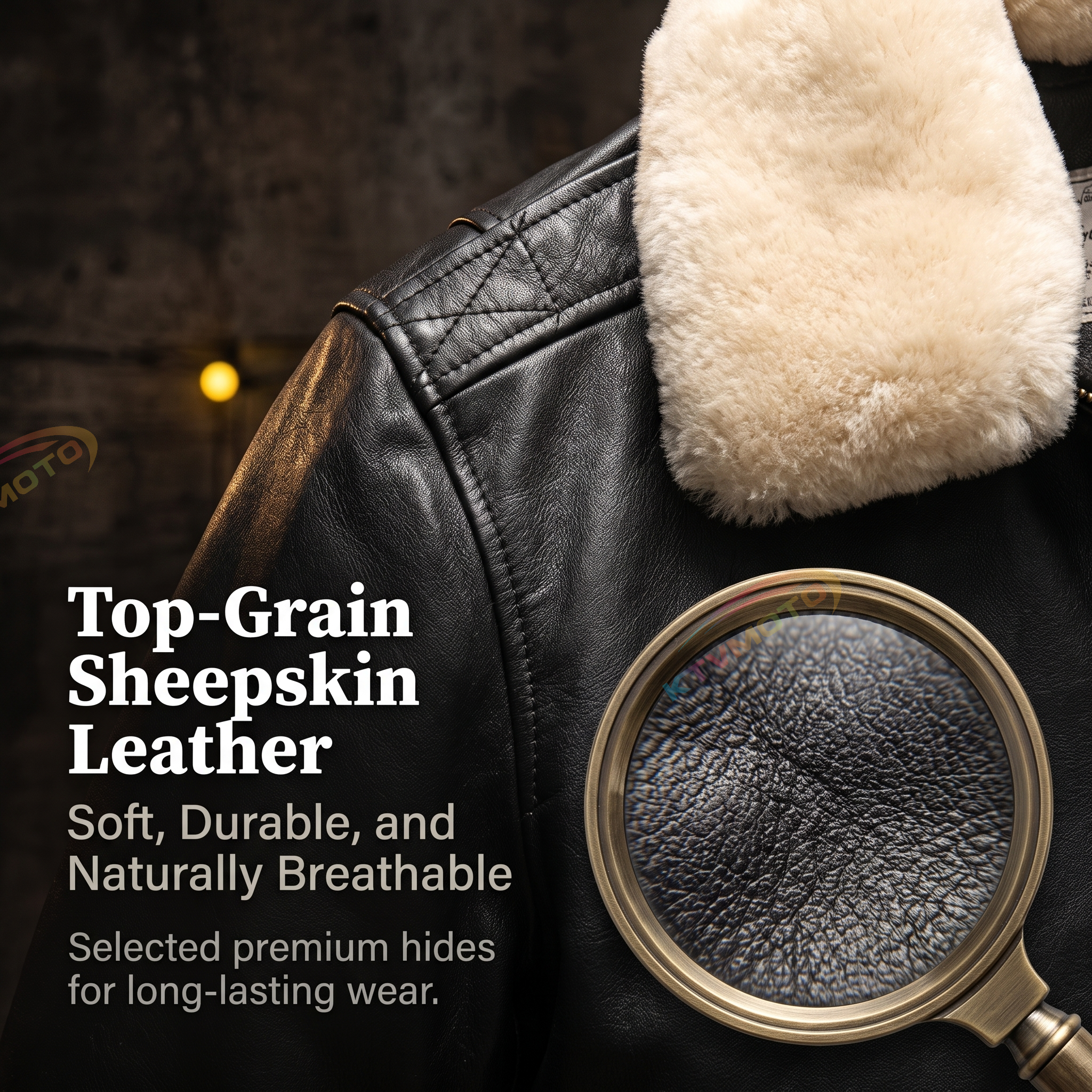Genuine leather flight suit jacket-A51
