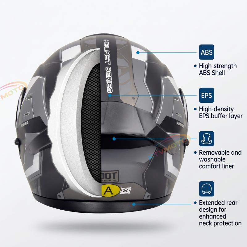 Dual-lens flip-up motorcycle helmet-I95
