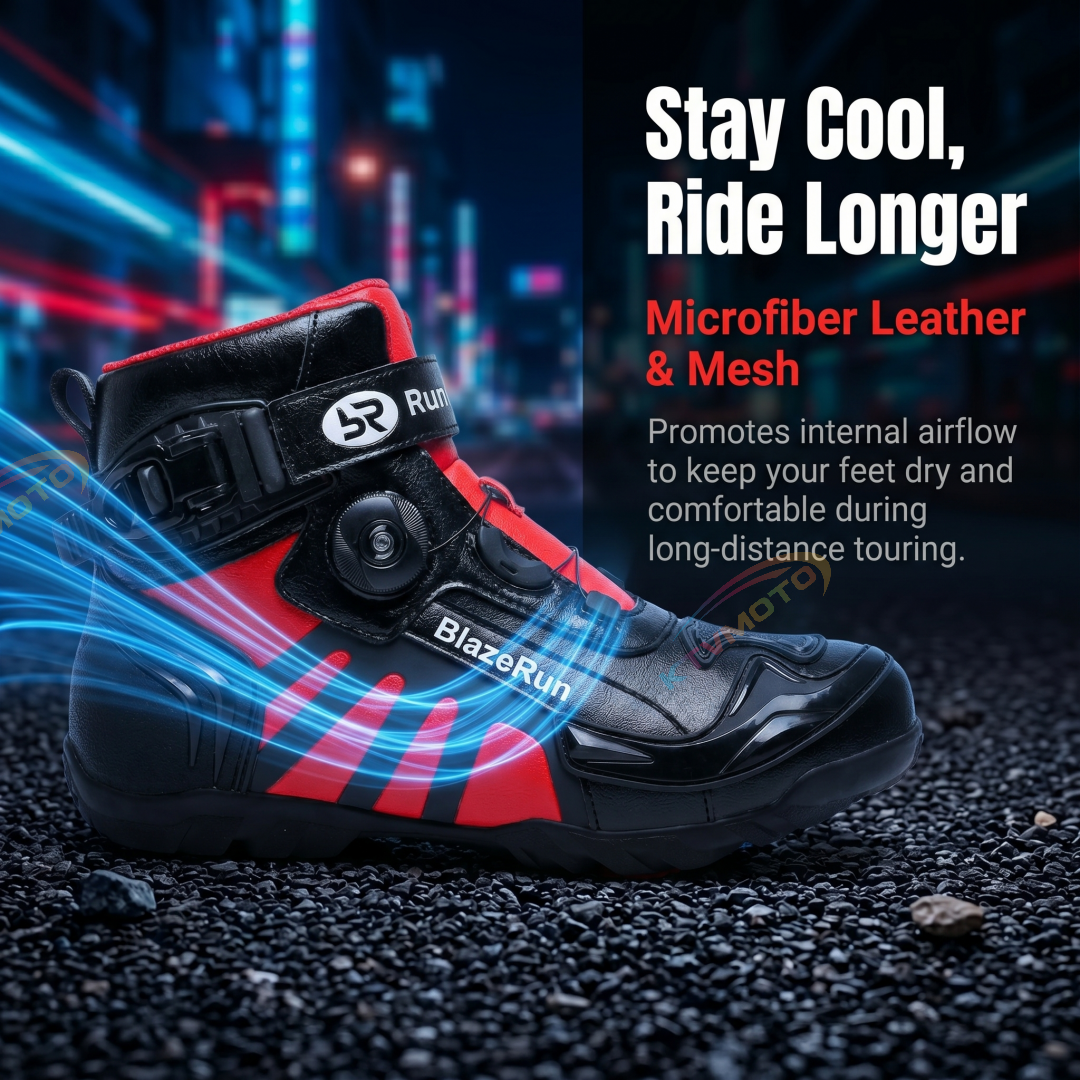Abrasion-resistant leather motorcycle boots-K94