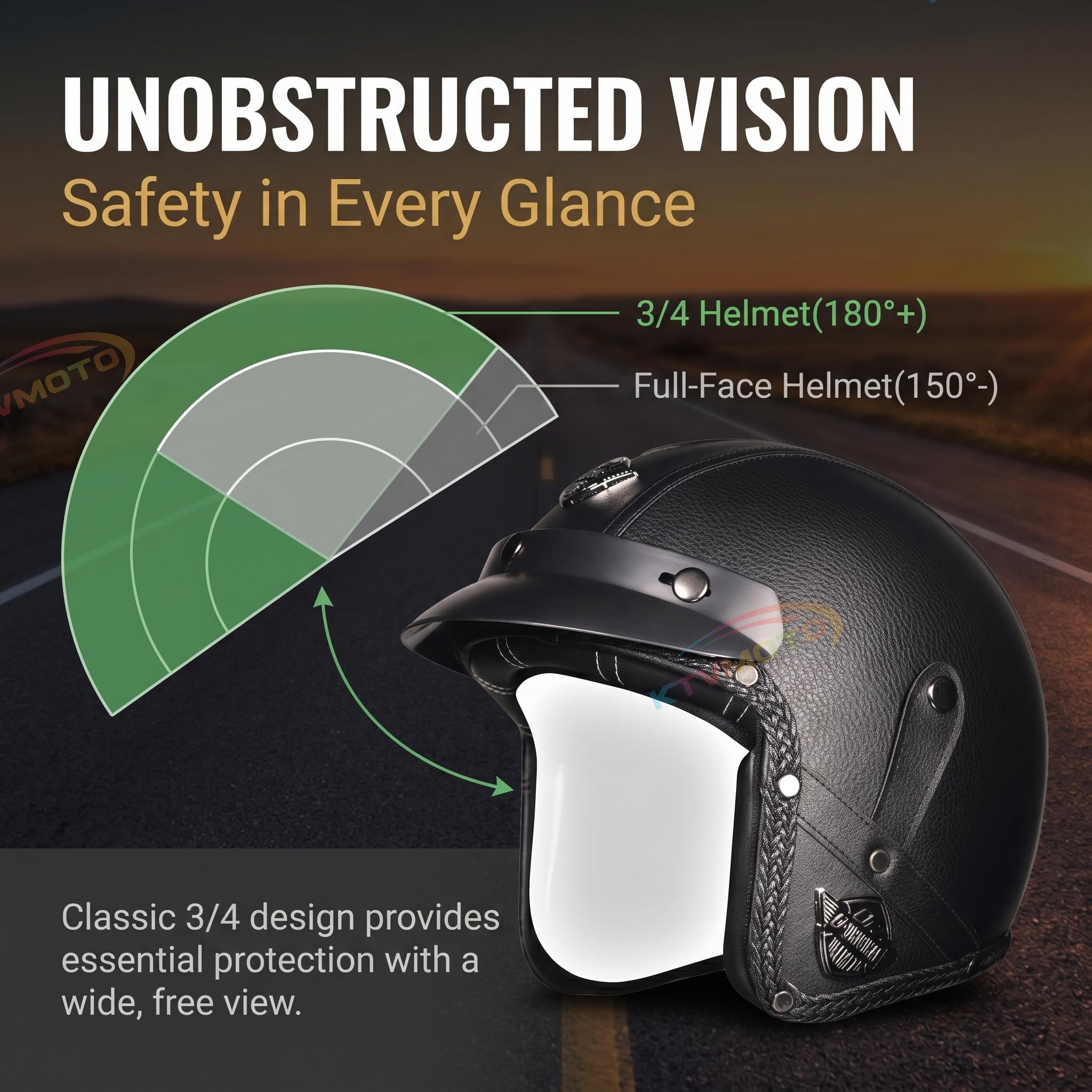 Retro lightweight open-face motorcycle helmet-I26