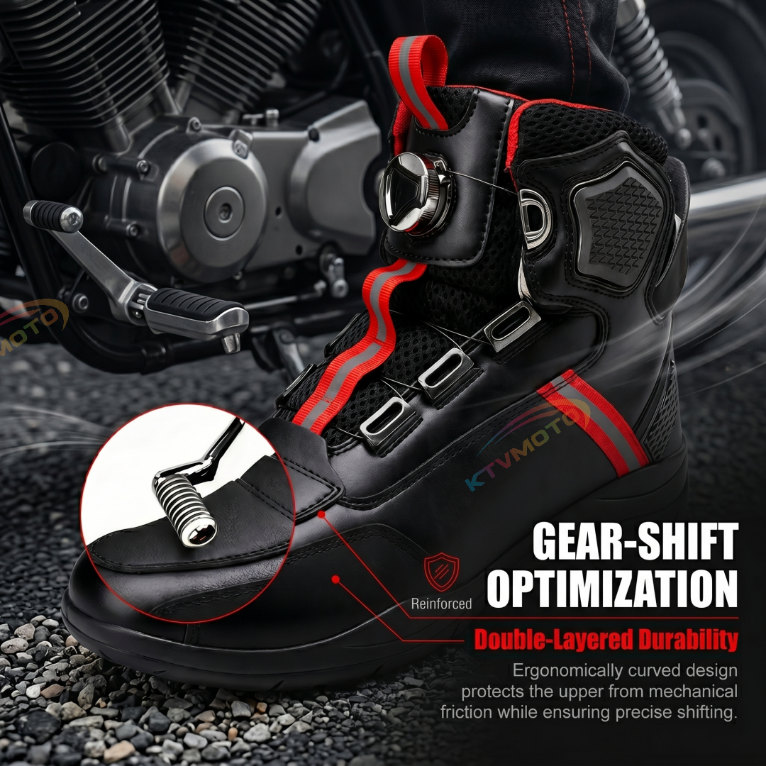 Abrasion-resistant leather motorcycle boots-K87