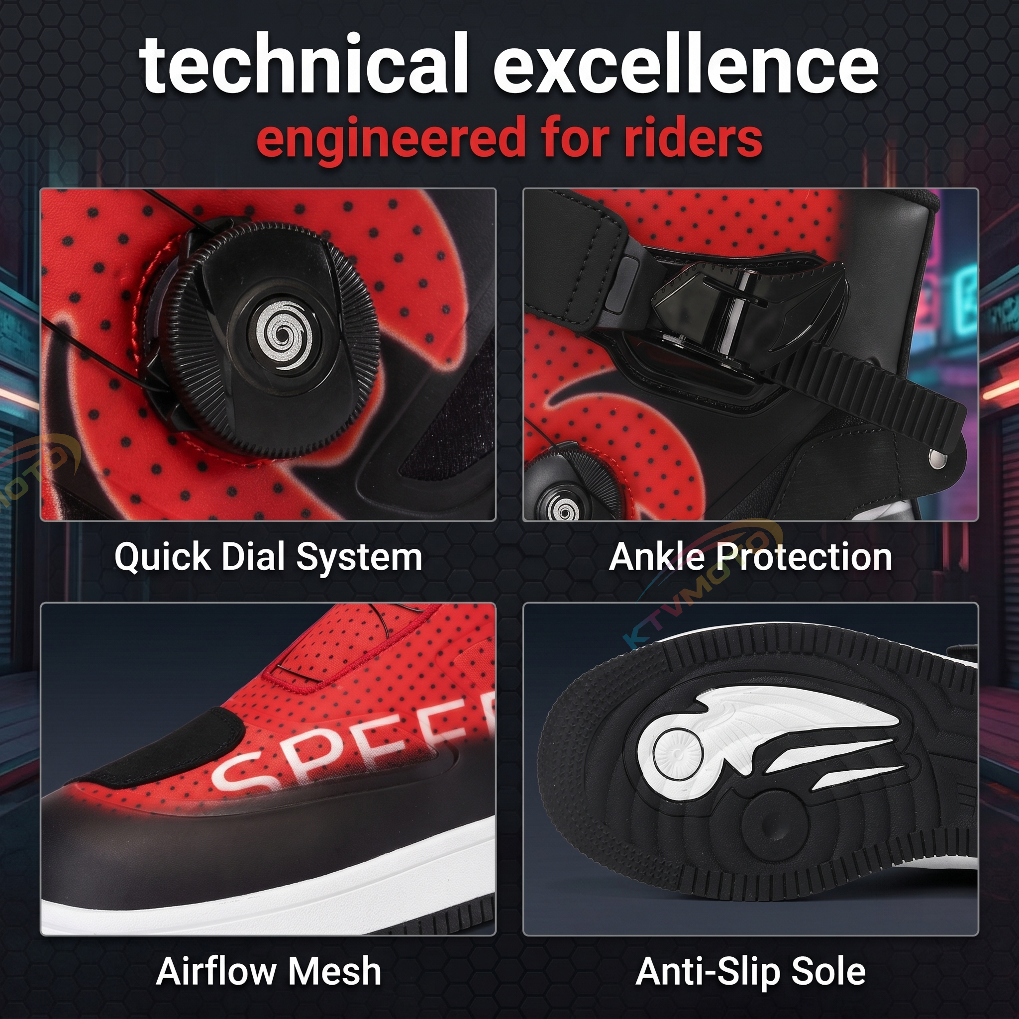 High-top motorcycle sneakers-K111