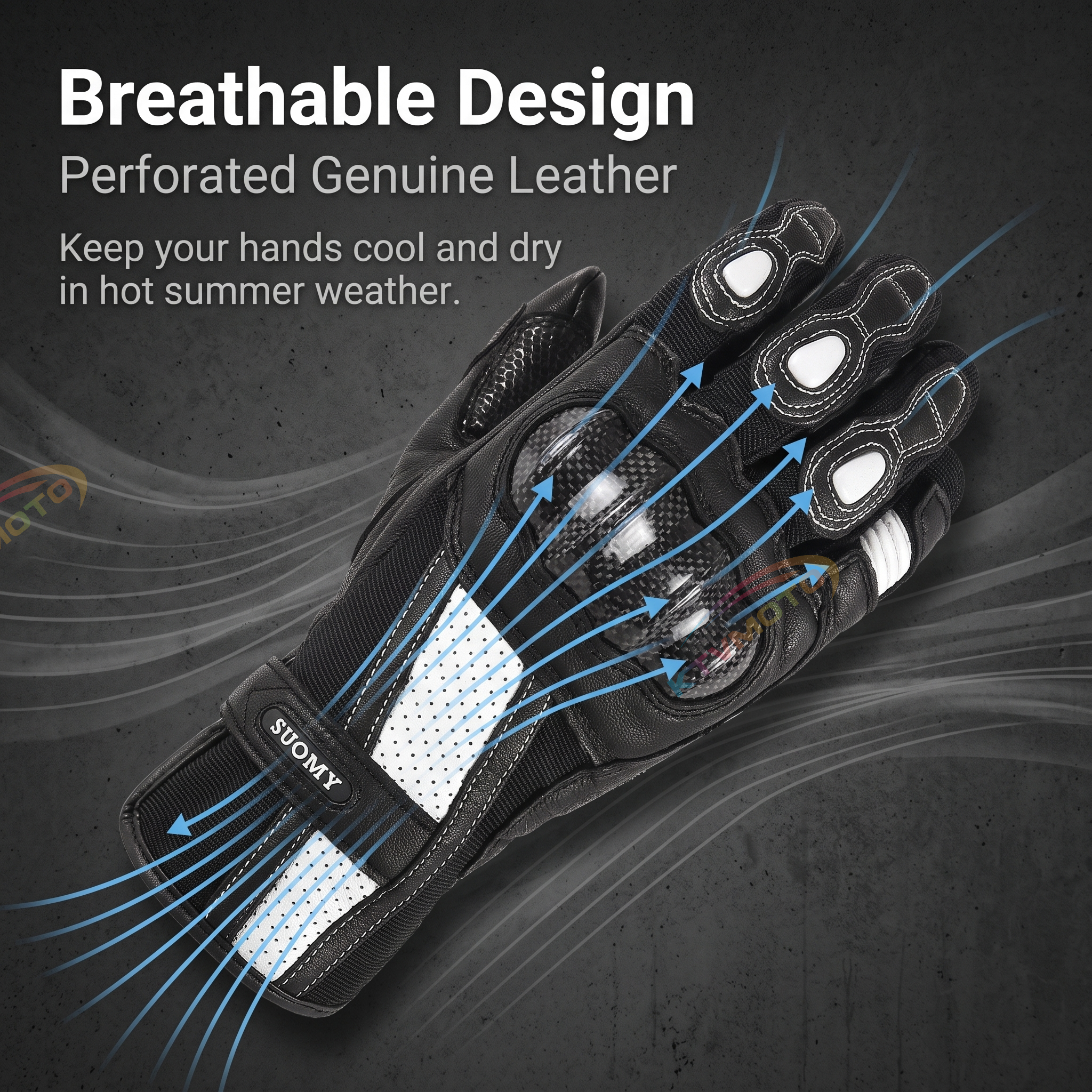 Genuine leather breathable retro motorcycle riding gloves-G82