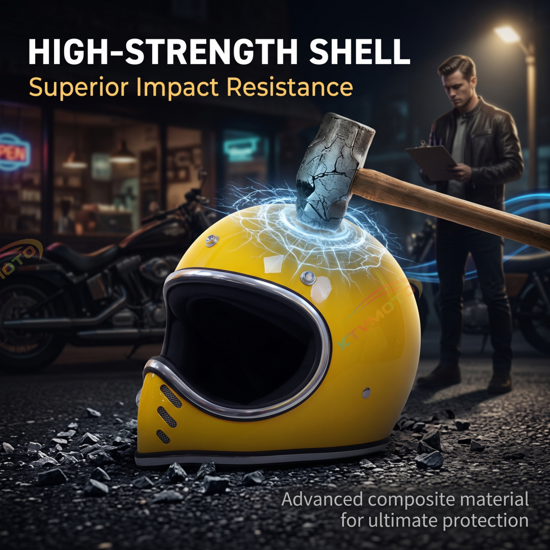 Open-style retro full-face motorcycle helmet-I137