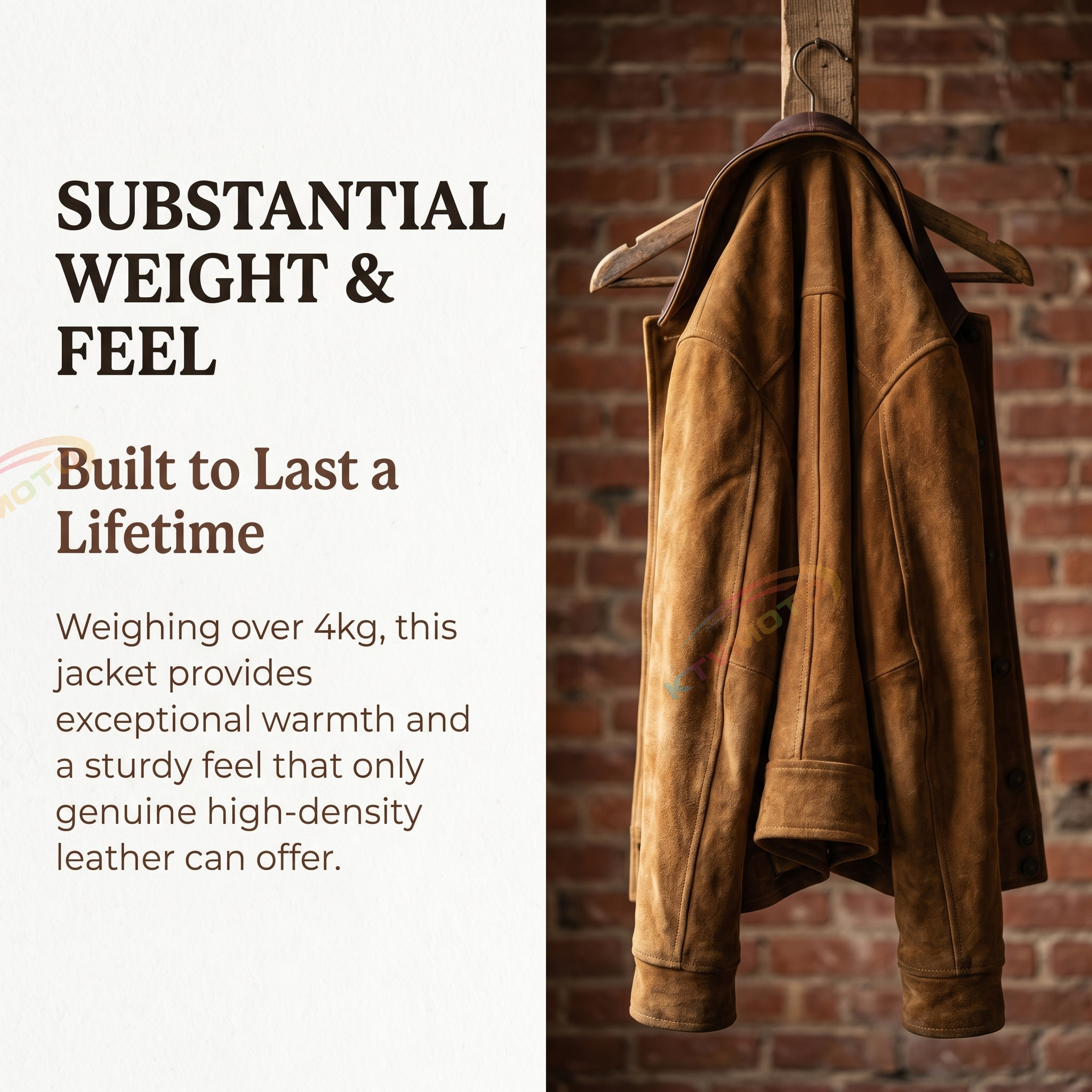 Handmade Vintage Natural Cow Suede Leather Jacket-A1