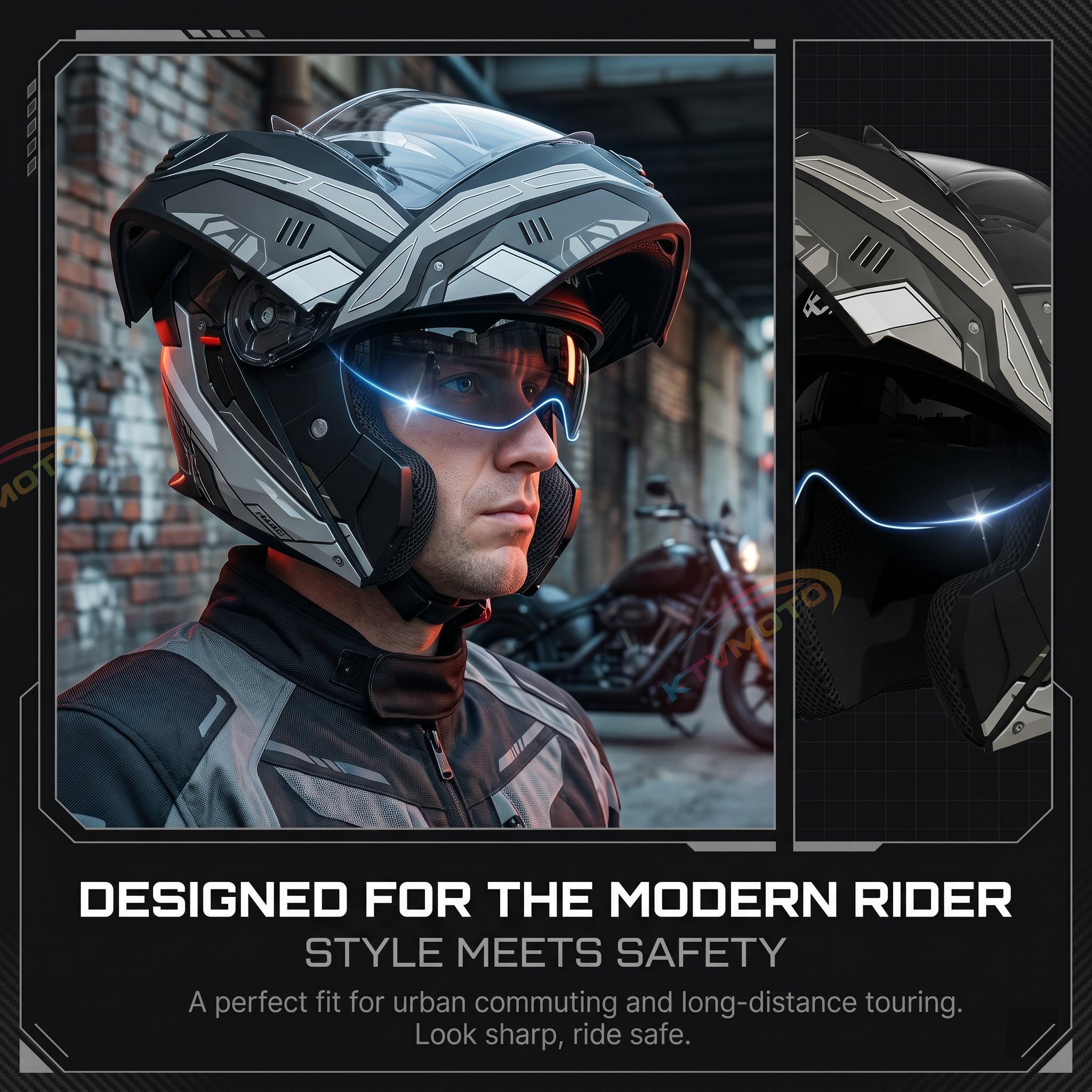 Motorcycle flip-up helmet-I123