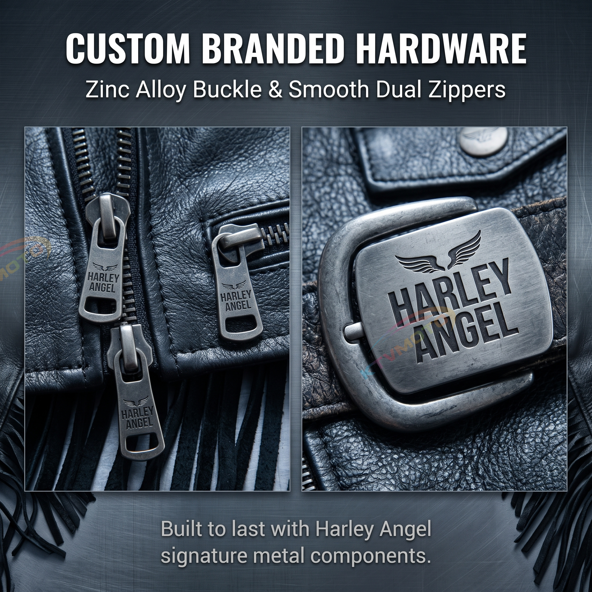 HARLEY ANGEL Harley Angel tassel cowhide leather jacket-A17