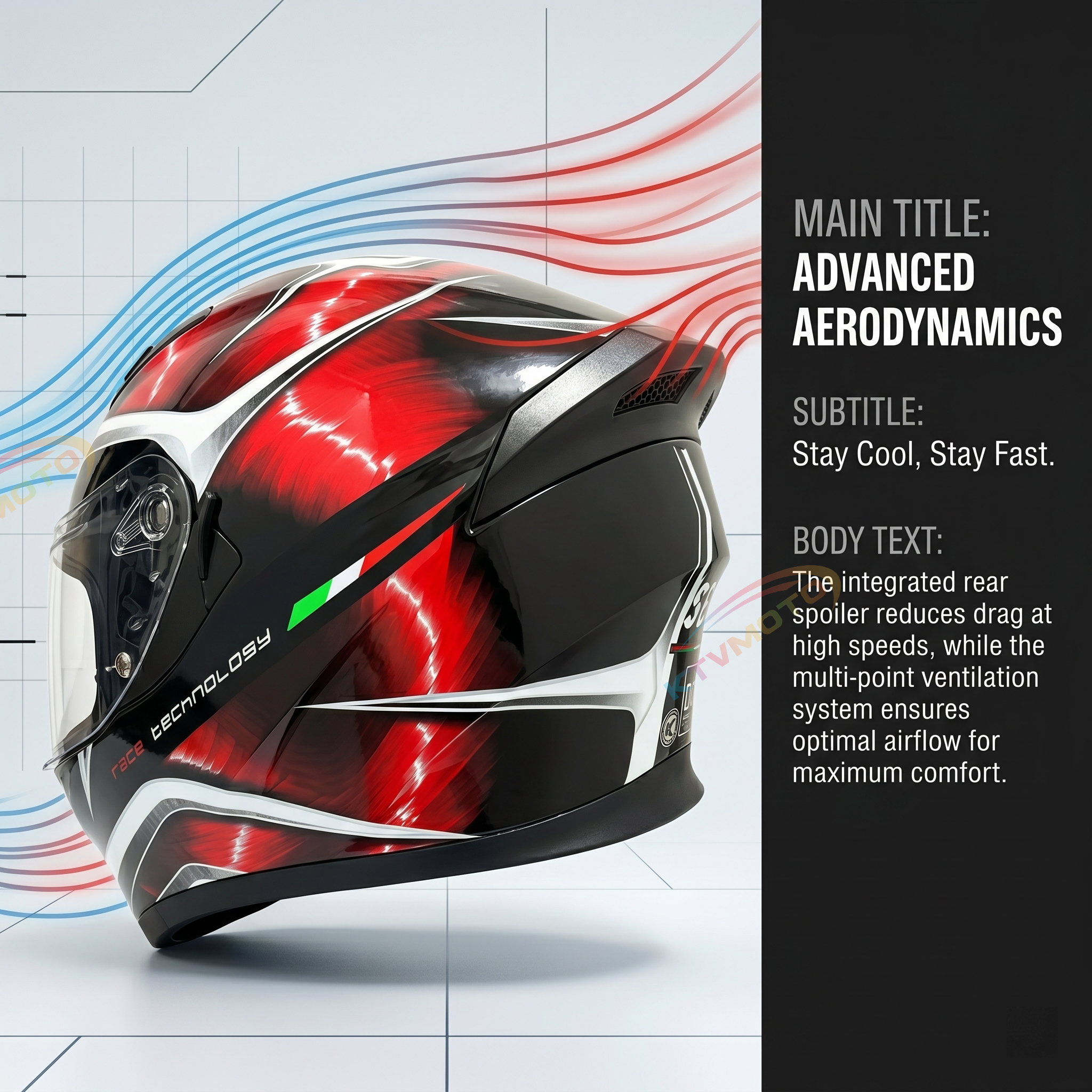 Street Racing Motorcycle Anti-Fog Full-Face Helmet-I106
