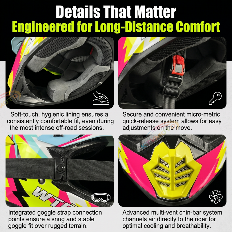 Colorful motocross helmets and goggles-I61