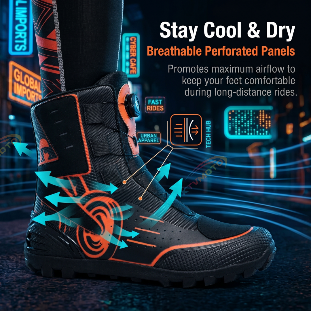 Classic Shock-Absorbing Outdoor Motorcycle Boots-K107