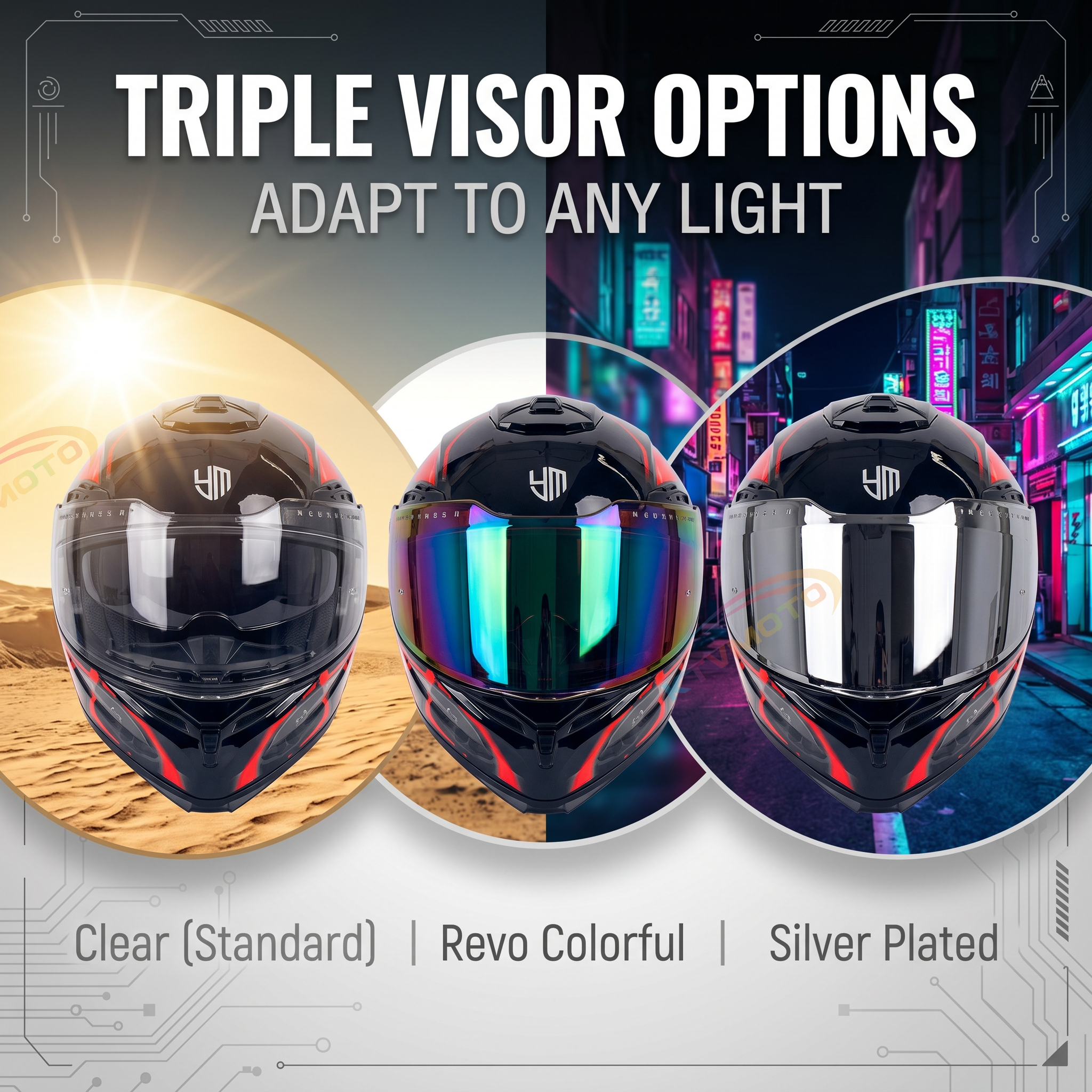 Flip-top motorcycle helmet, dual-lens full-face helmet-I65