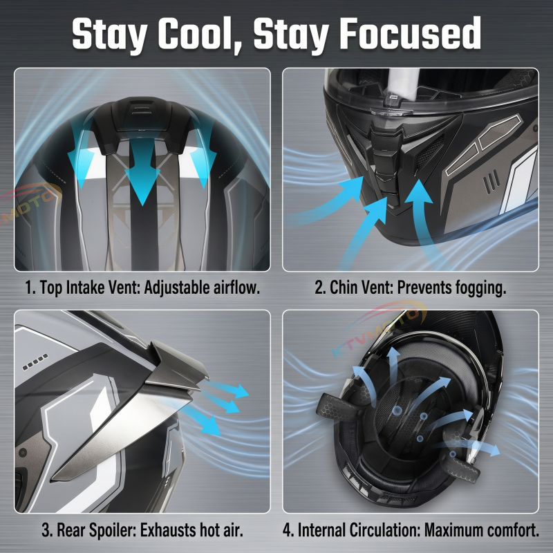 Dual-lens flip-up full-face helmet-I96