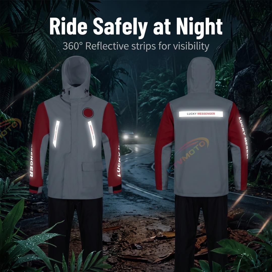 Stylish two-piece outdoor motorcycle rain suit-C11