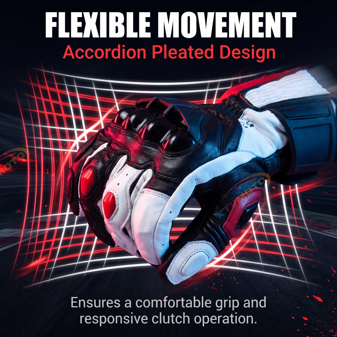 Motorcycle riding protective carbon fiber genuine leather gloves-G90
