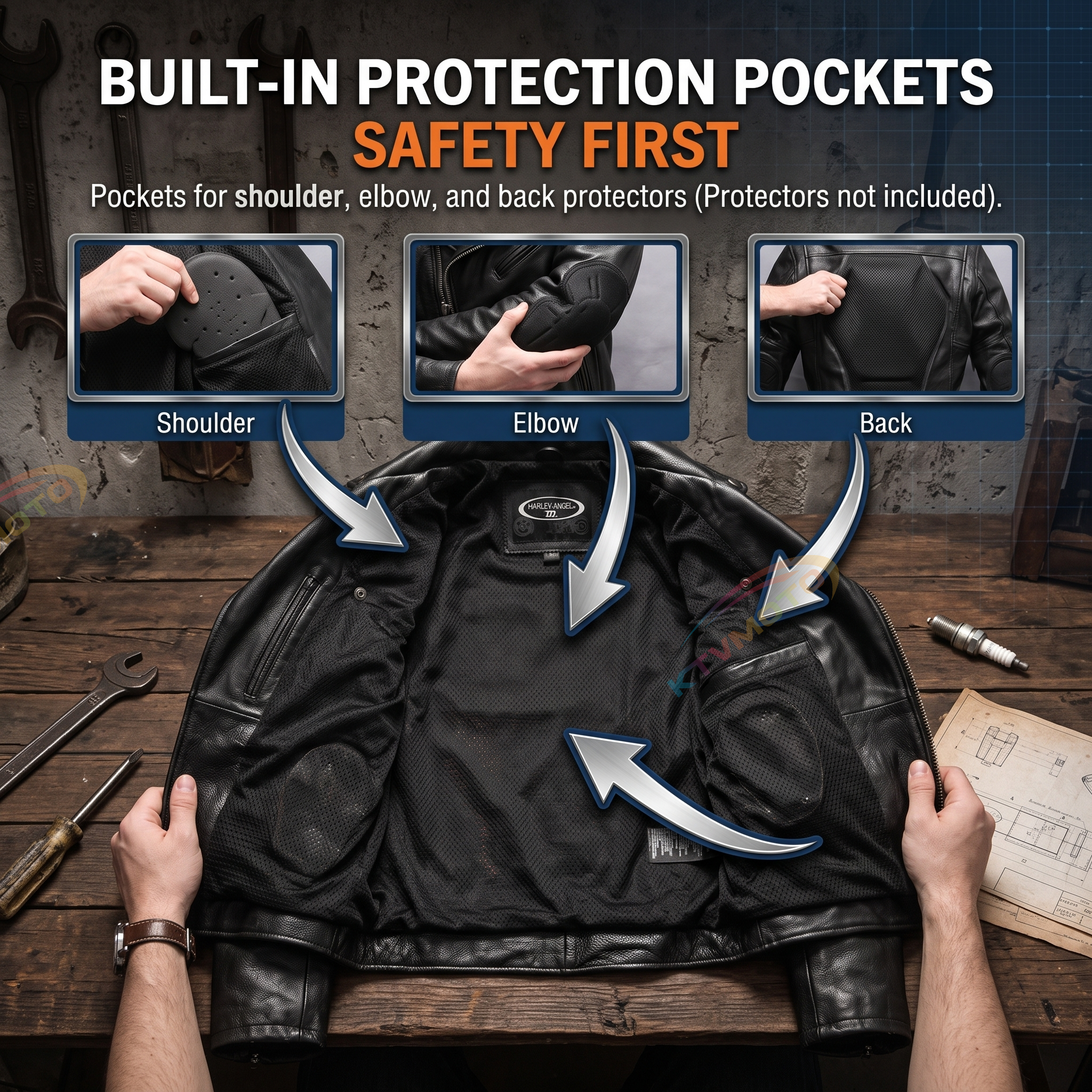 HARLEYANGEL genuine leather jacket-A18