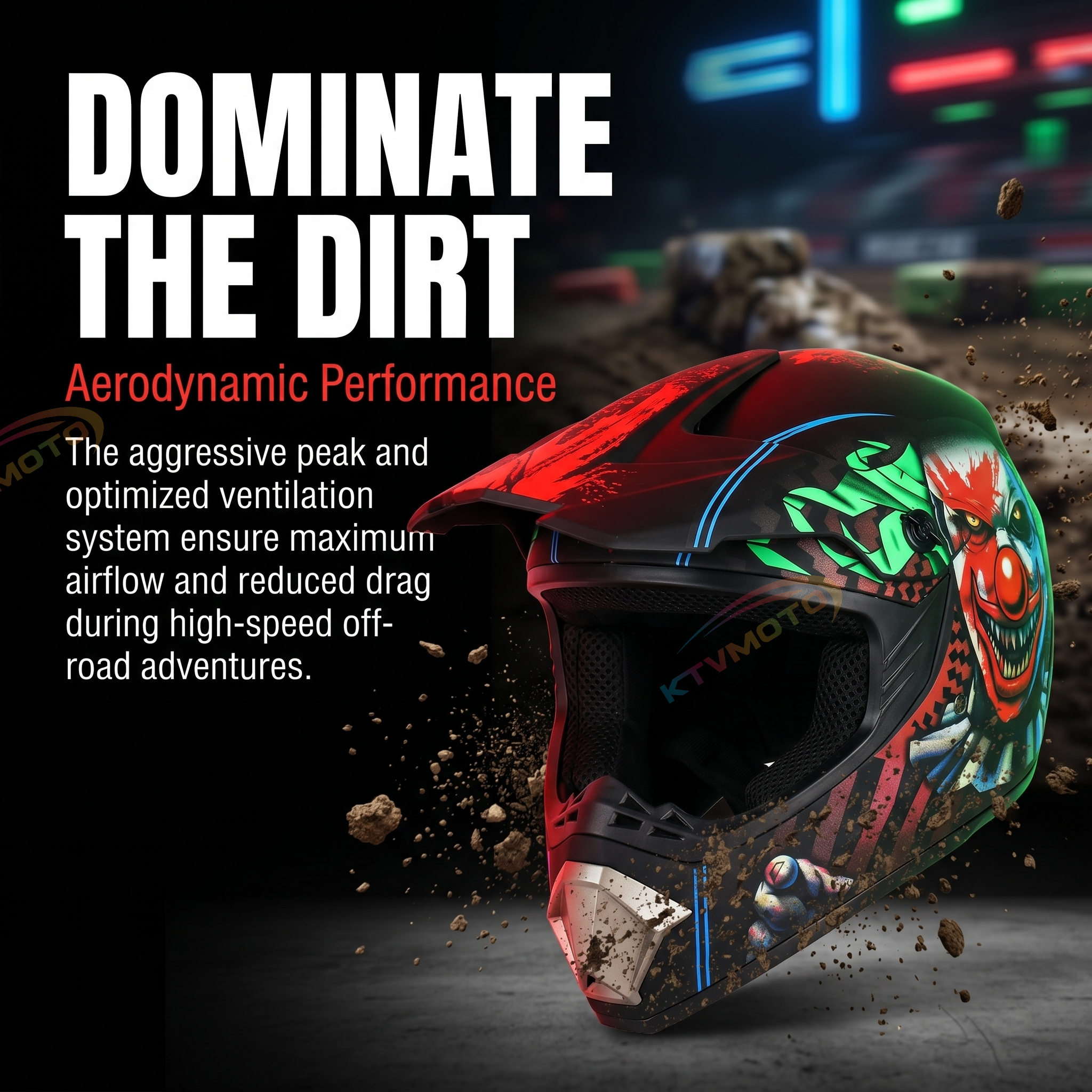 Full-face graffiti-style motocross helmet-I84