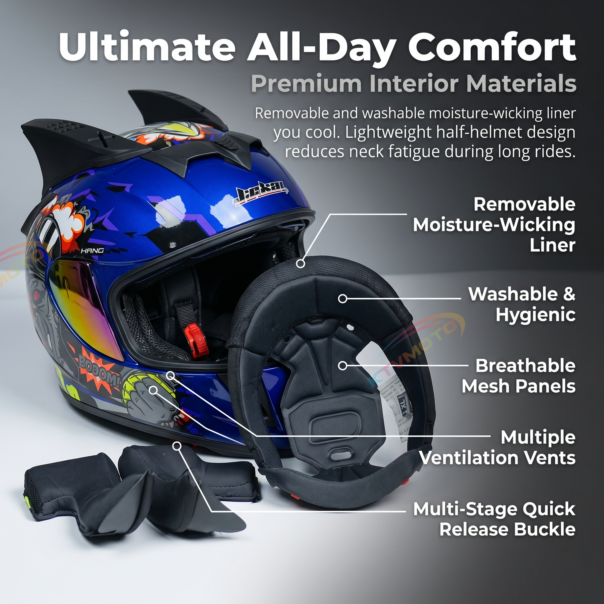 Dual-lens Bluetooth personalized helmet-I68