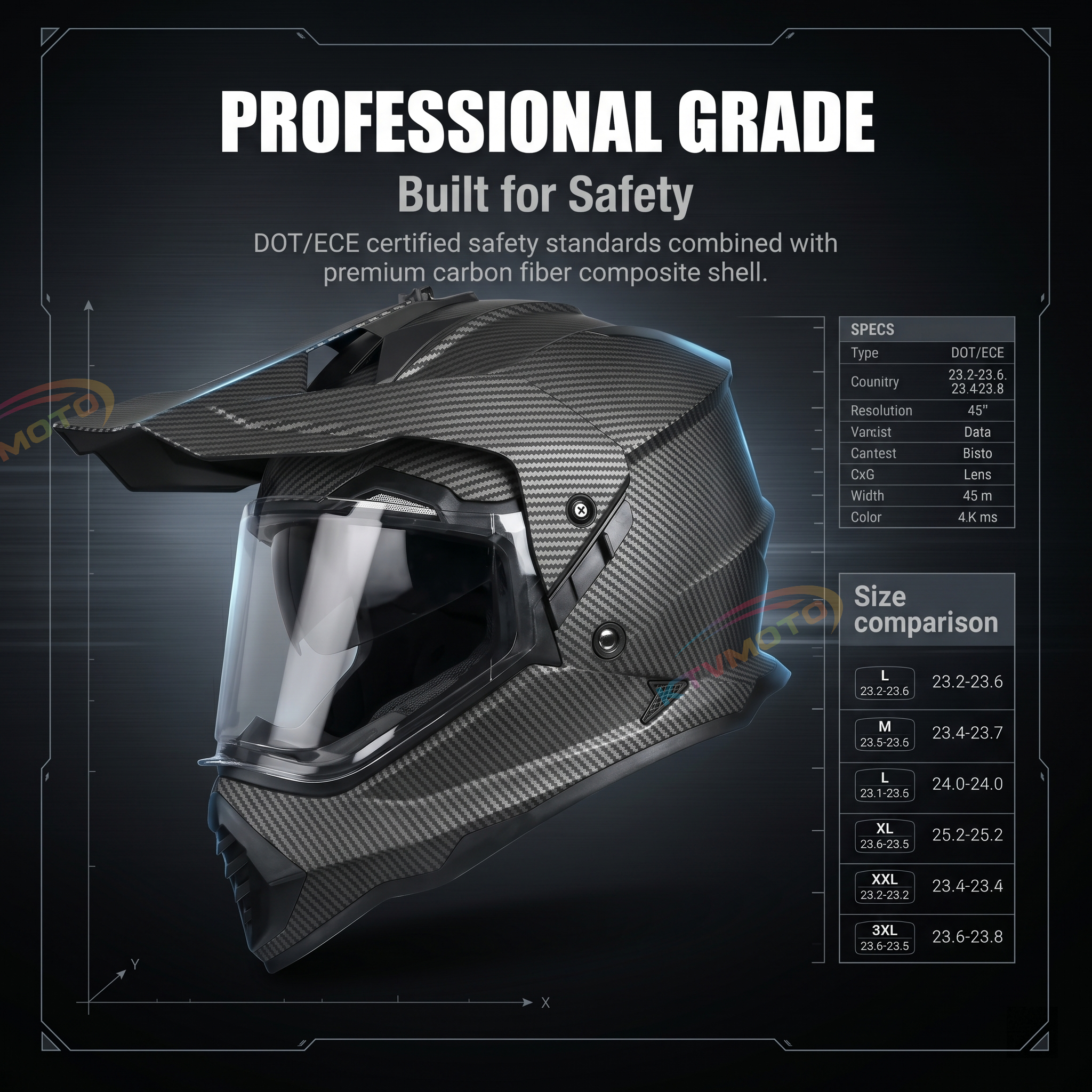 Dual-lens adventure motocross helmet-I63