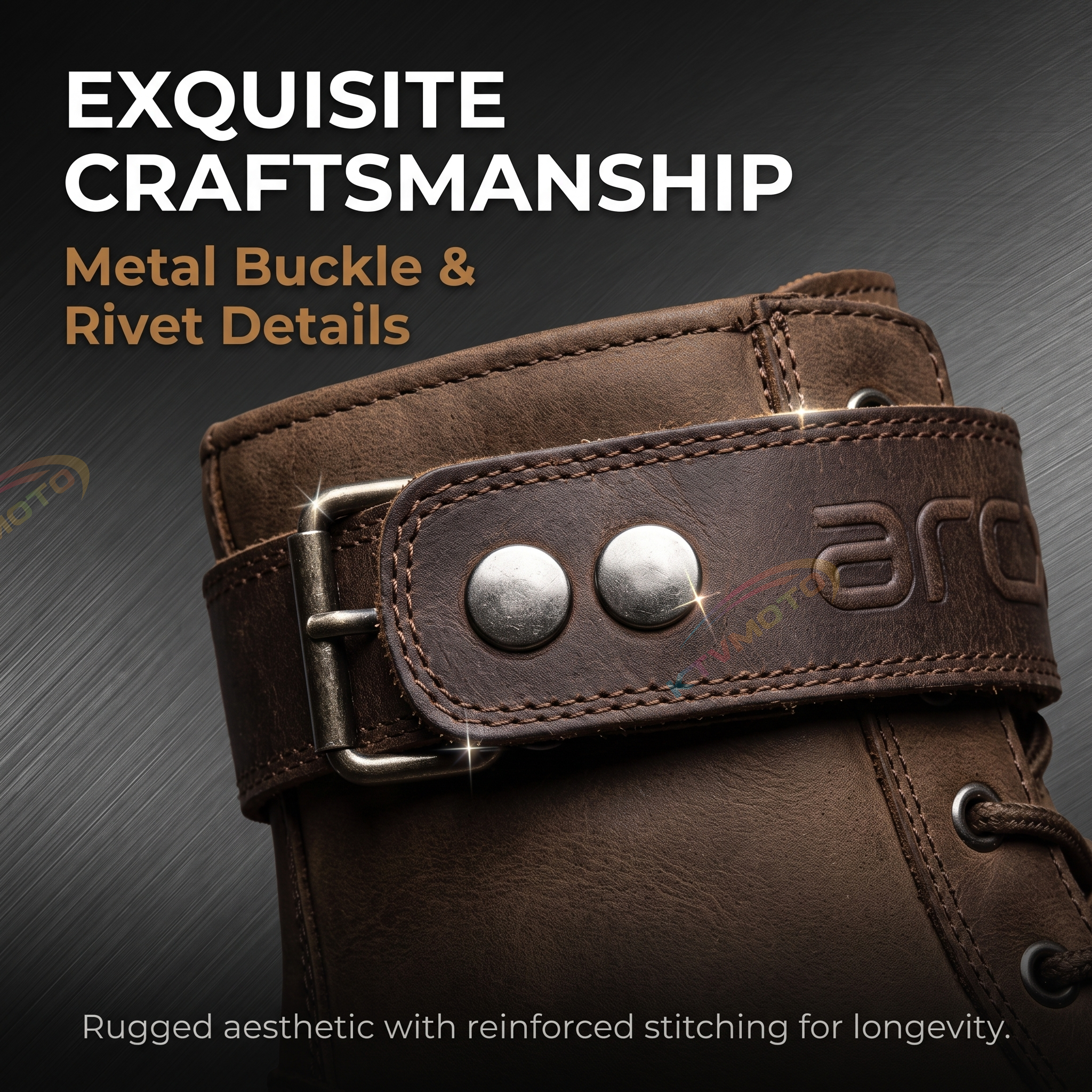 Retro Motorcycle Riding Boots Made of Top-Grain Cowhide-K166
