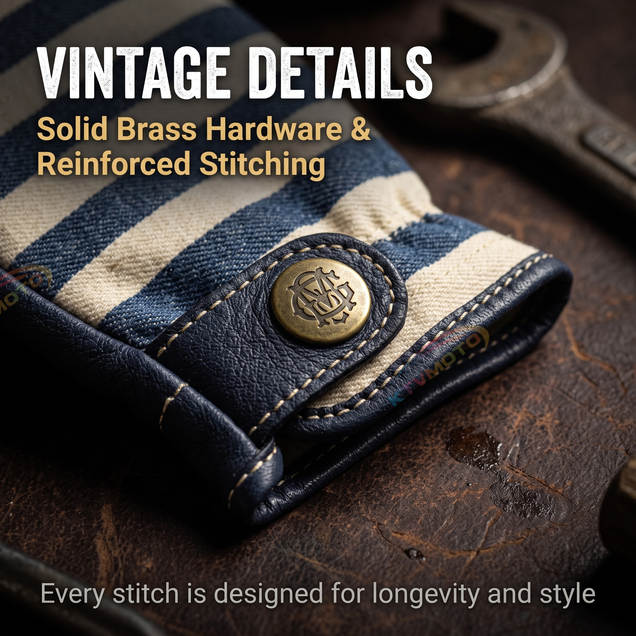 Deerskin denim Harley motorcycle gloves-G74