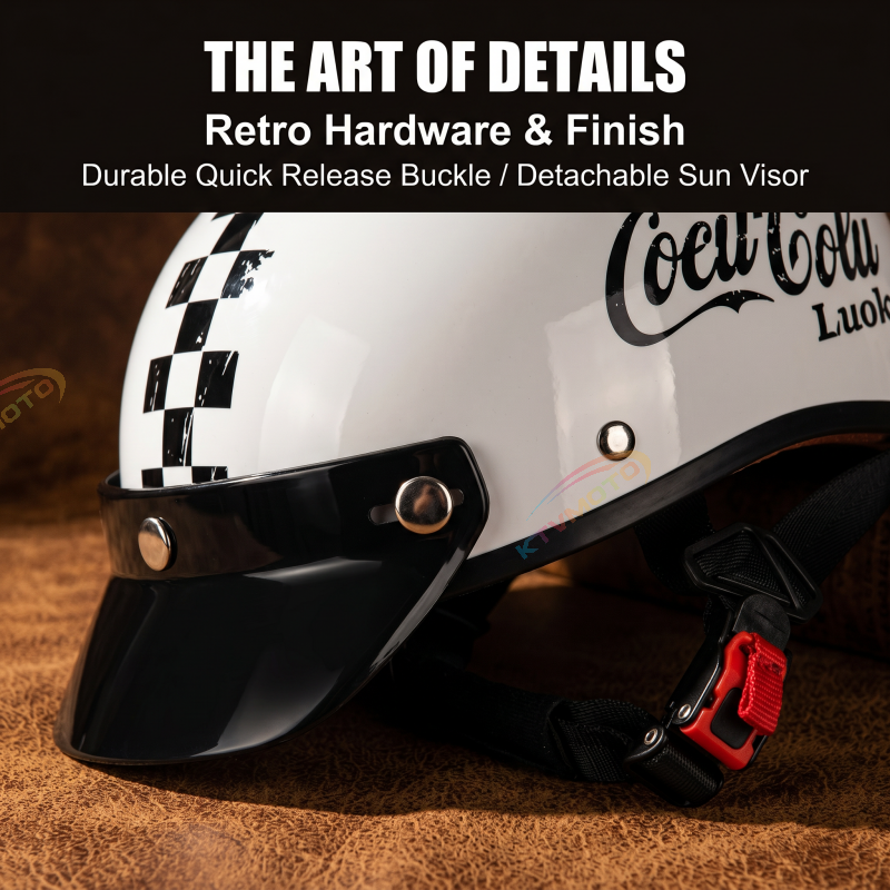 Retro half-helmet, summer travel gear-I18