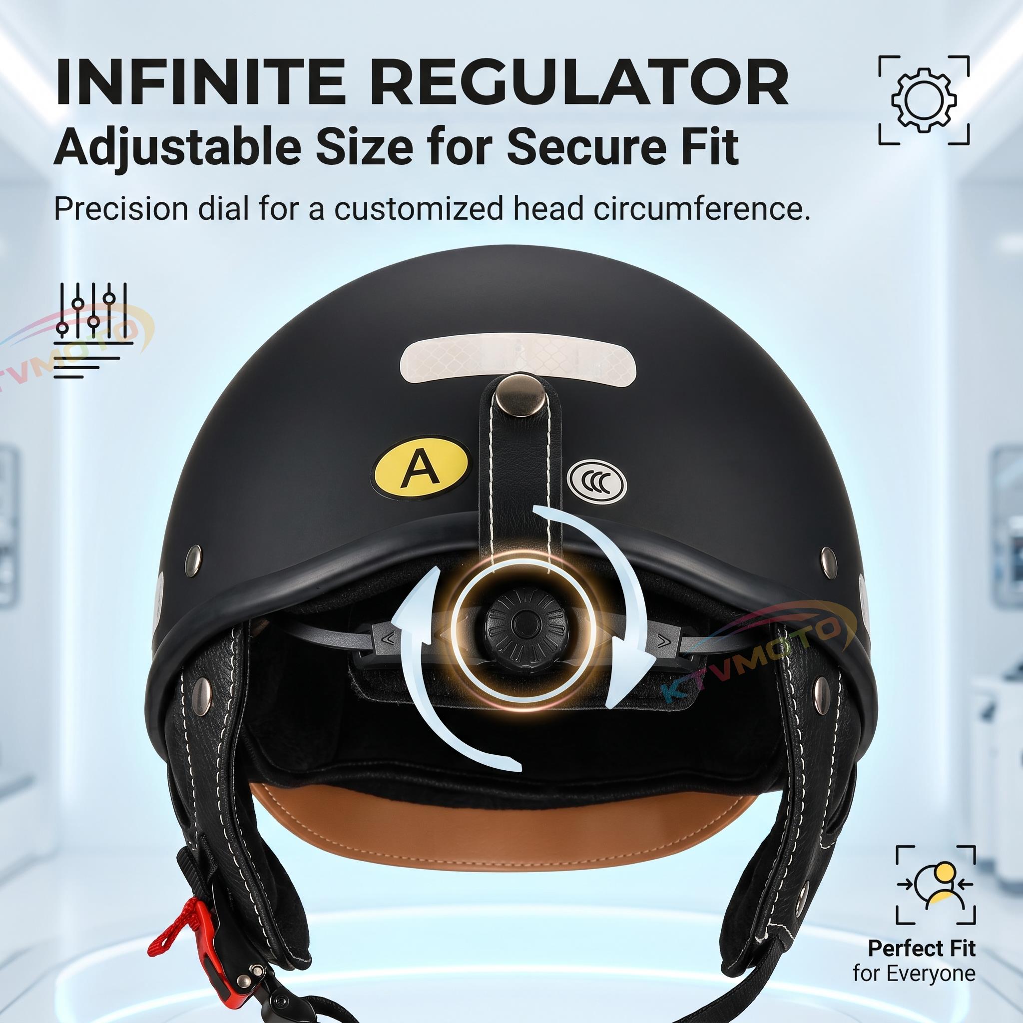 Retro cruiser half helmet with earmuffs- I16